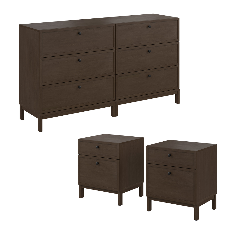 Bush Home Avery 3 Drawer Dresser and Nightstand Set