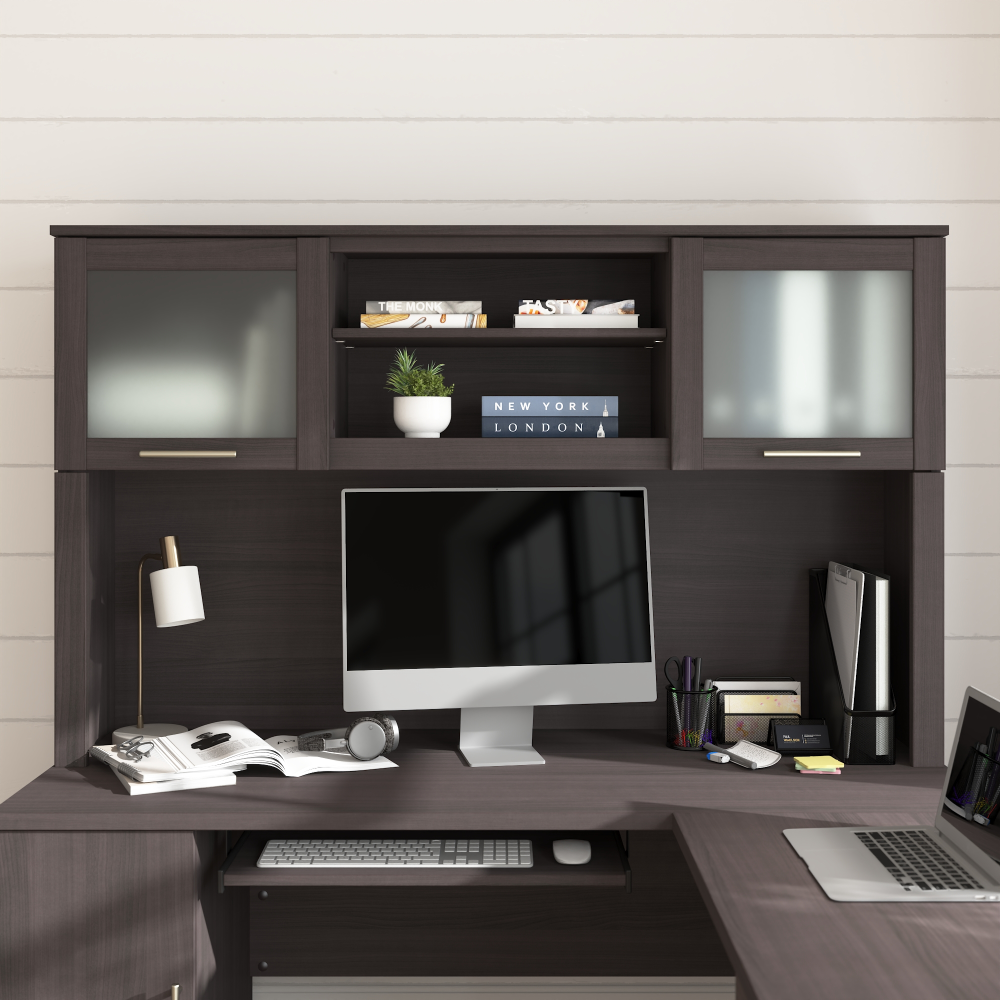 Shop Bush Home Somerset 60W Desk Hutch, Image 01, WC81531, #color_storm gray