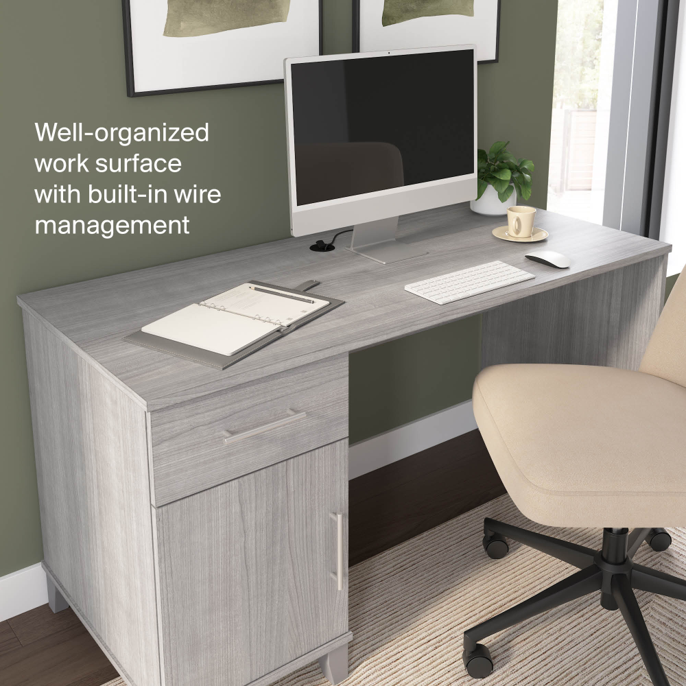 Bush Home Somerset 54W Office Desk with Drawer and Storage Cabinet