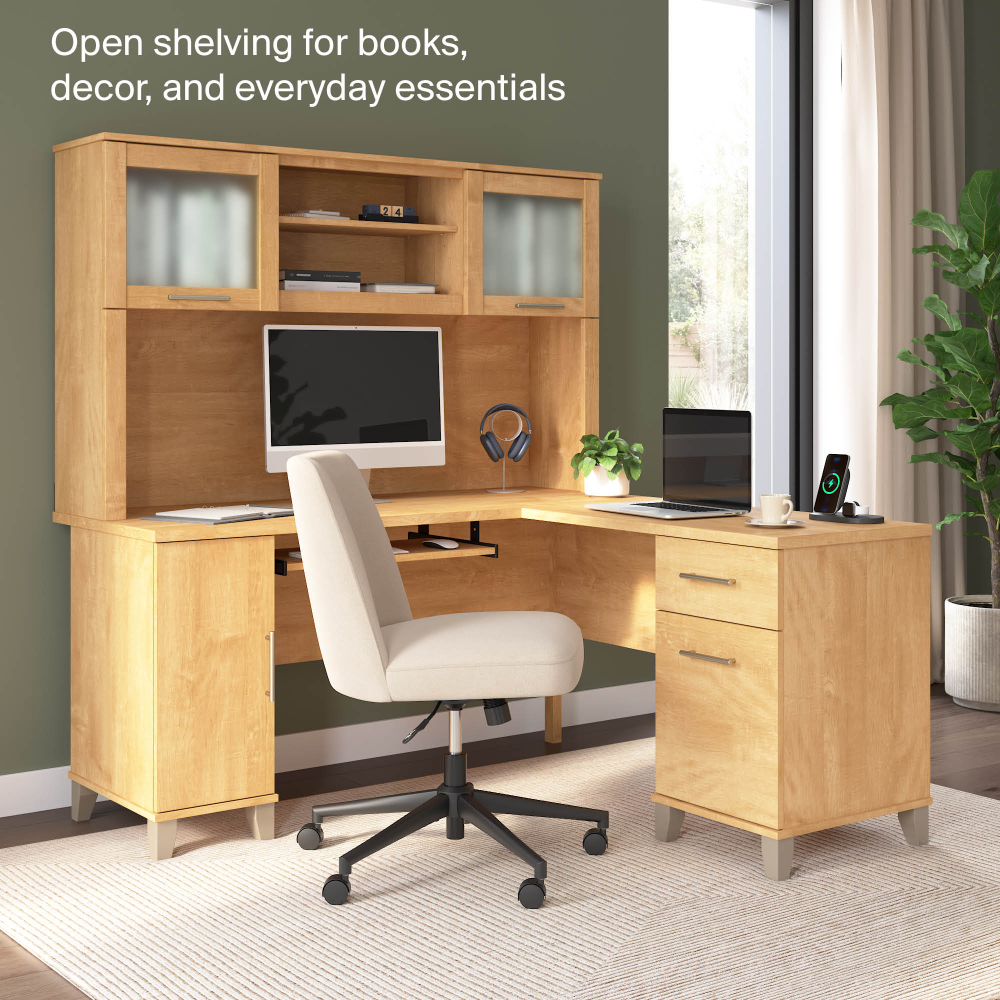 Shop Bush Home Somerset 60W Desk Hutch, Image 03, WC81431, #color_maple cross