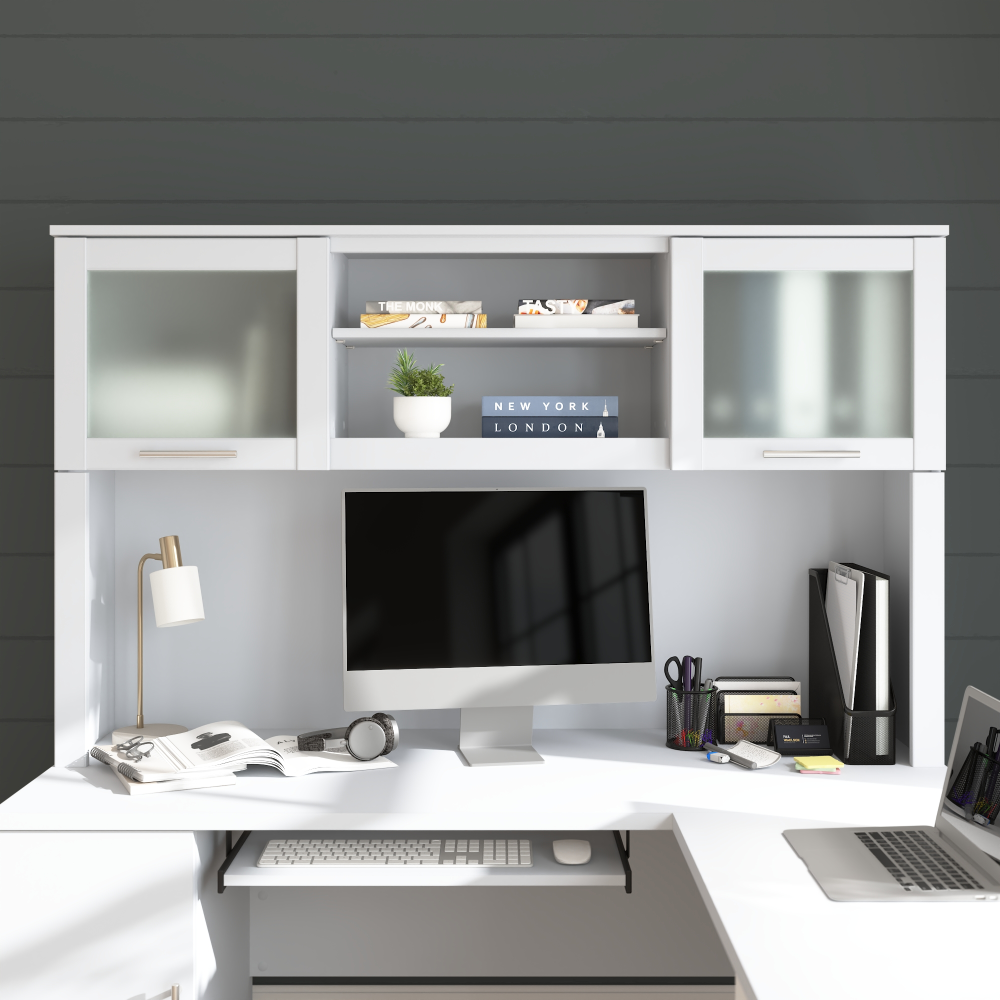 Shop Bush Home Somerset 60W Desk Hutch, Image 01, WC81931, #color_white
