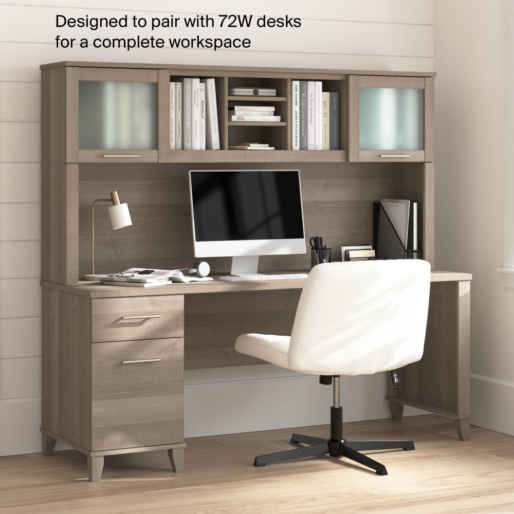 Shop Bush Home Somerset 72W Desk Hutch, Image 05, WC81611, #color_ash gray