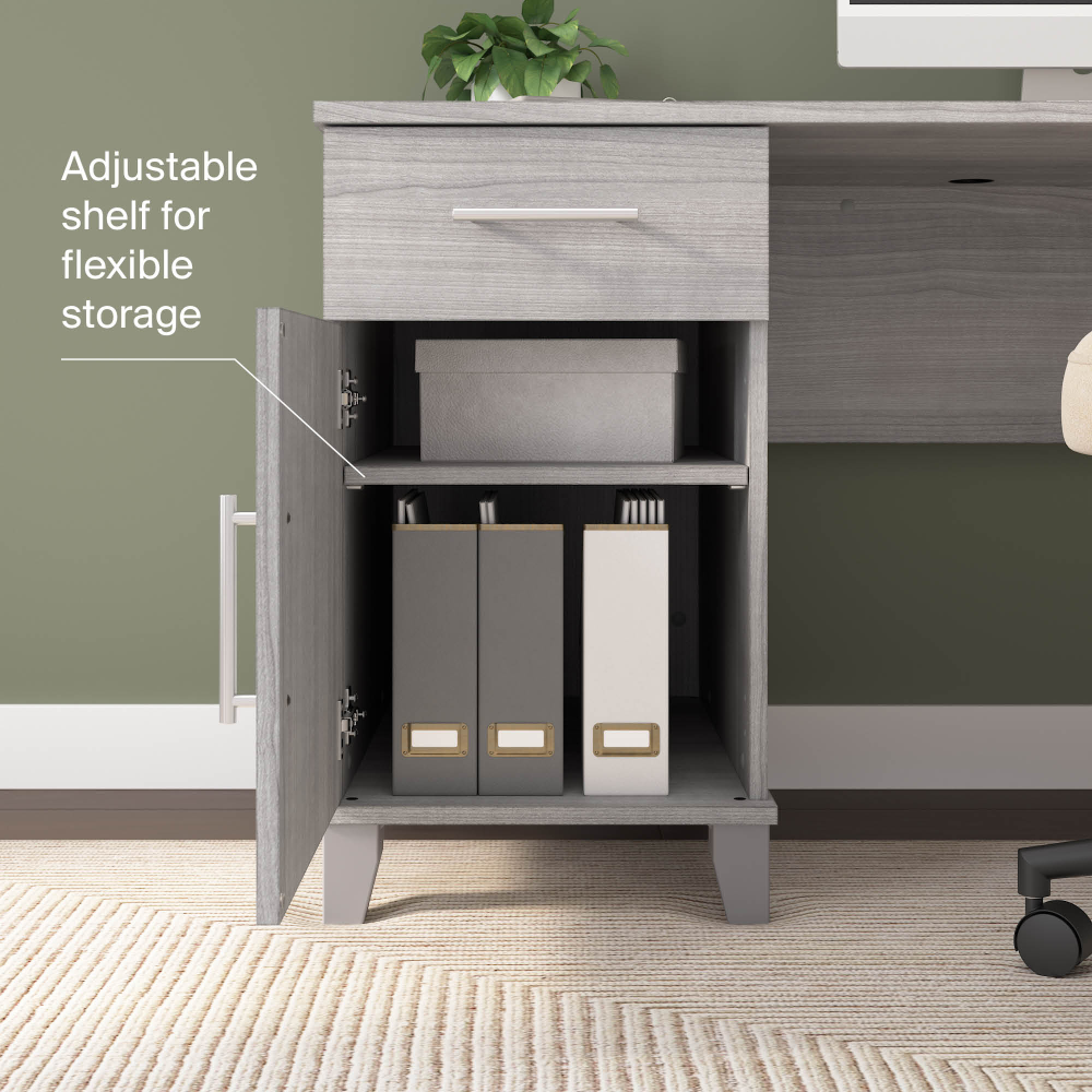 Bush Home Somerset 54W Office Desk with Drawer and Storage Cabinet