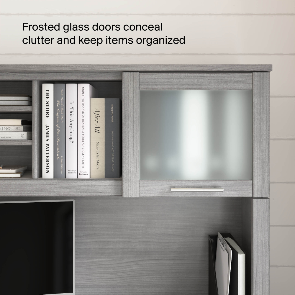 Shop Bush Home Somerset 72W Desk Hutch, Image 06, WC81211, #color_platinum gray