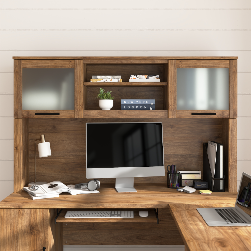 Shop Bush Home Somerset 60W Desk Hutch, Image 01, WC81331, #color_fresh walnut