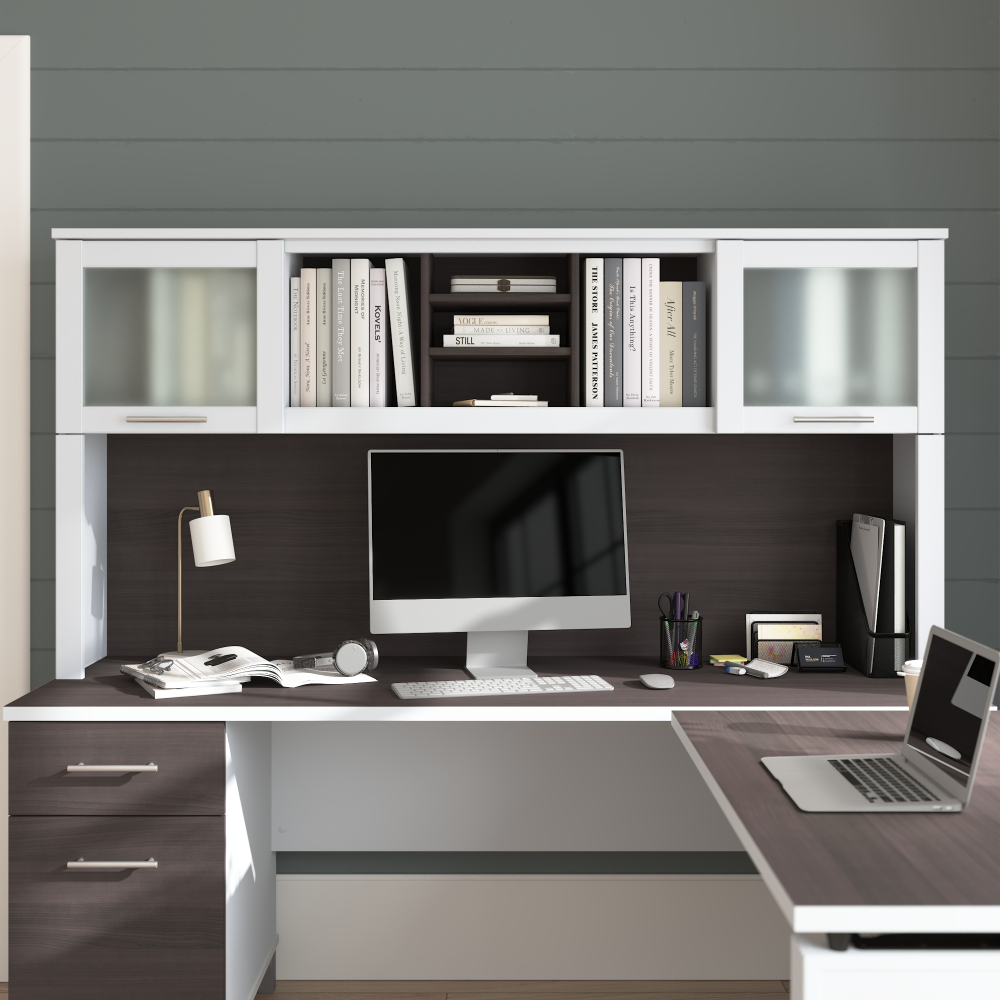 Shop Bush Home Somerset 72W Desk Hutch, Image 01, WC81011, #color_storm gray/white