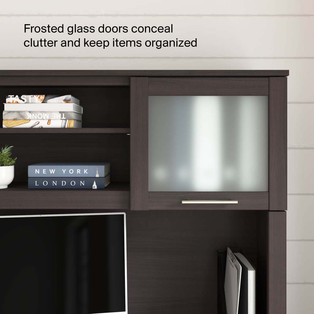 Shop Bush Home Somerset 60W Desk Hutch, Image 06, WC81531, #color_storm gray