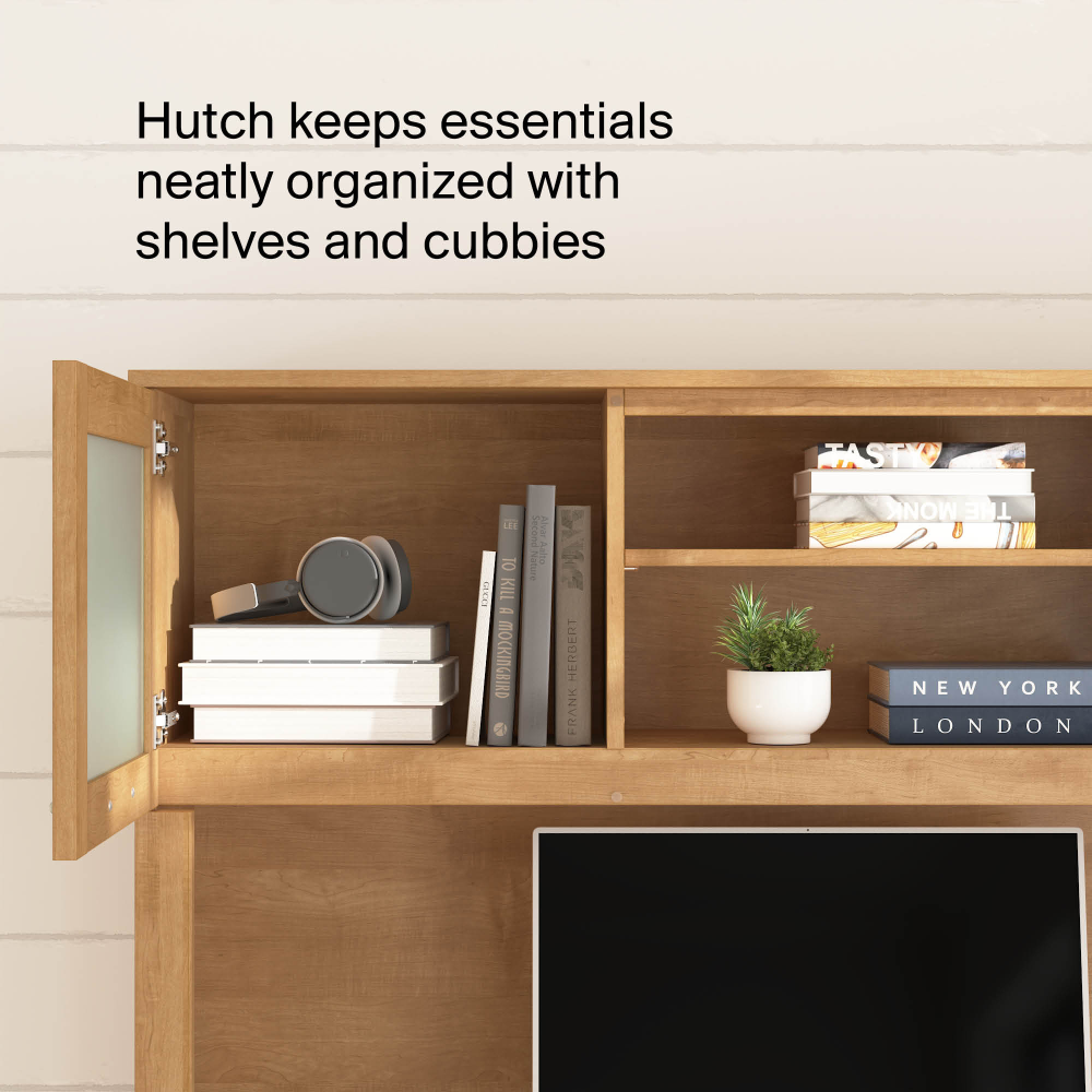 Shop Bush Home Somerset 60W Desk Hutch, Image 04, WC81431, #color_maple cross