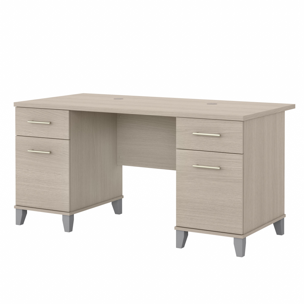 Shop Bush Furniture Somerset 60W Office Desk with Drawers, Image 02, WC81128K, #color_sand oak