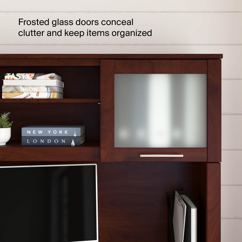 Shop Bush Home Somerset 60W Desk Hutch, Image 06, WC81731, #color_hansen cherry