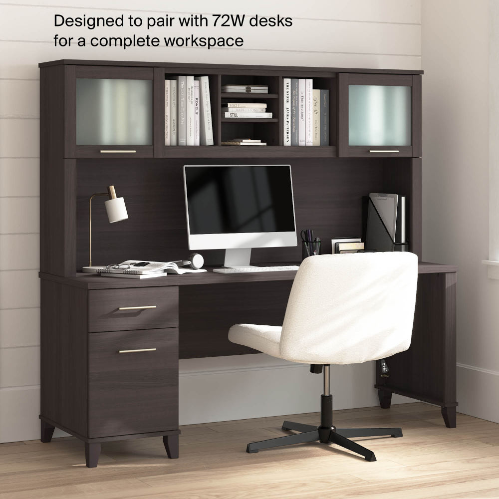 Shop Bush Home Somerset 72W Desk Hutch, Image 05, WC81511, #color_storm gray