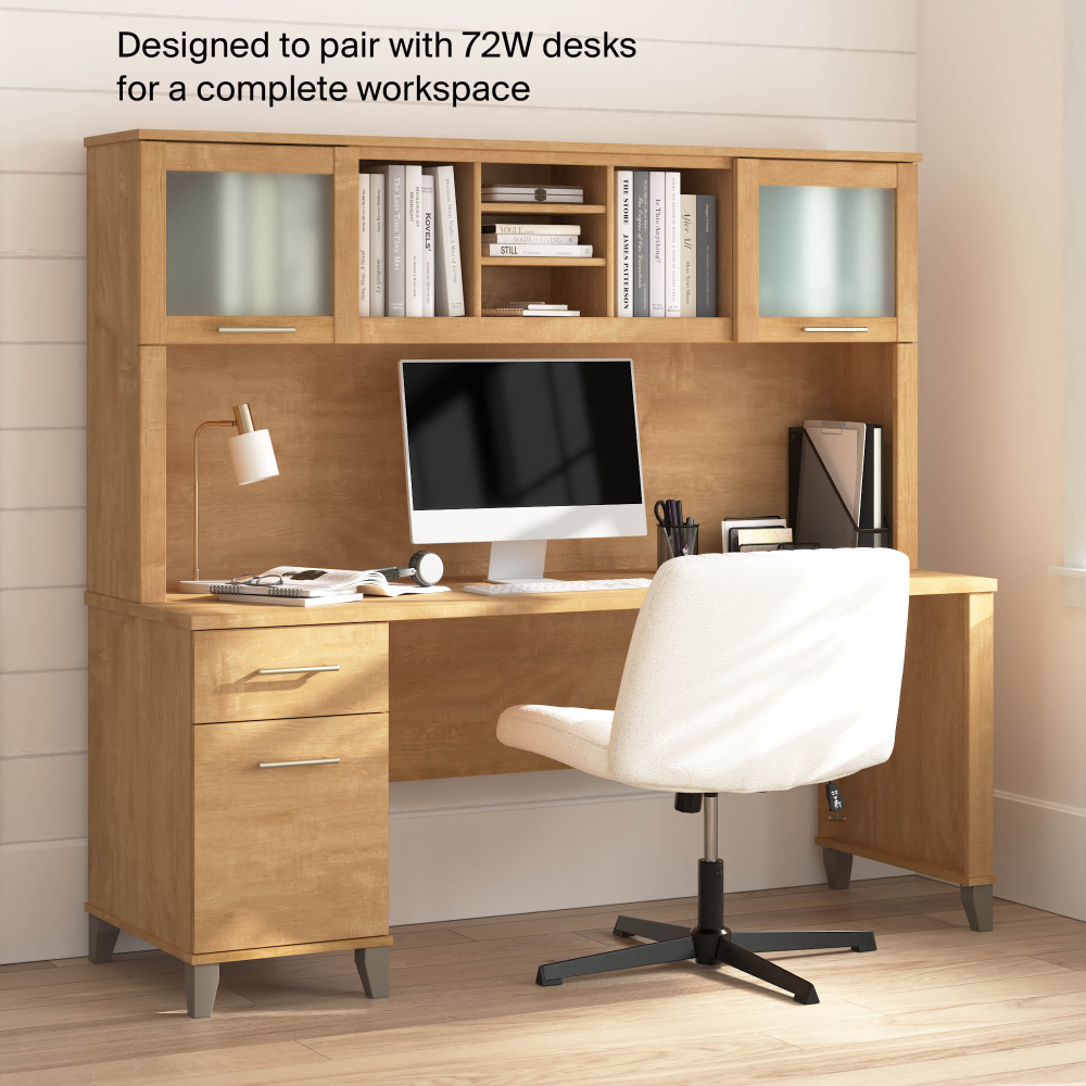 Shop Bush Home Somerset 72W Desk Hutch, Image 05, WC81411, #color_maple cross