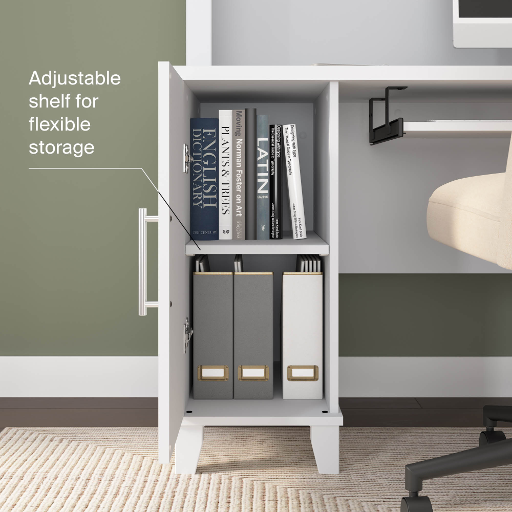 Shop Bush Home Somerset 72W L Shaped Desk with Hutch, Image 06, SET001WH, #color_white