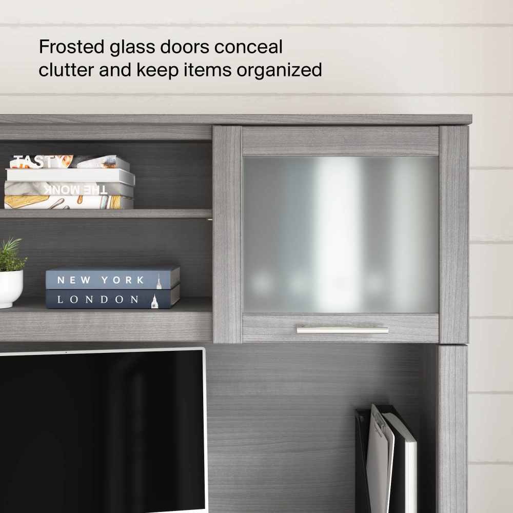 Shop Bush Home Somerset 60W Desk Hutch, Image 06, WC81231, #color_platinum gray