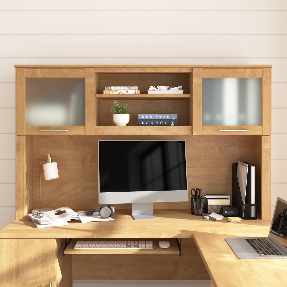 Shop Bush Home Somerset 60W Desk Hutch, Image 01, WC81431, #color_maple cross