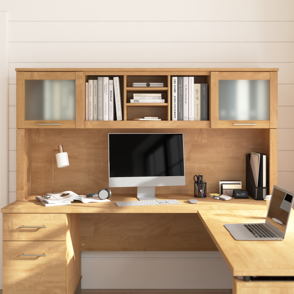 Shop Bush Home Somerset 72W Desk Hutch, Image 01, WC81411, #color_maple cross