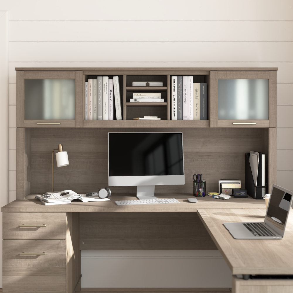 Shop Bush Home Somerset 72W Desk Hutch, Image 01, WC81611, #color_ash gray