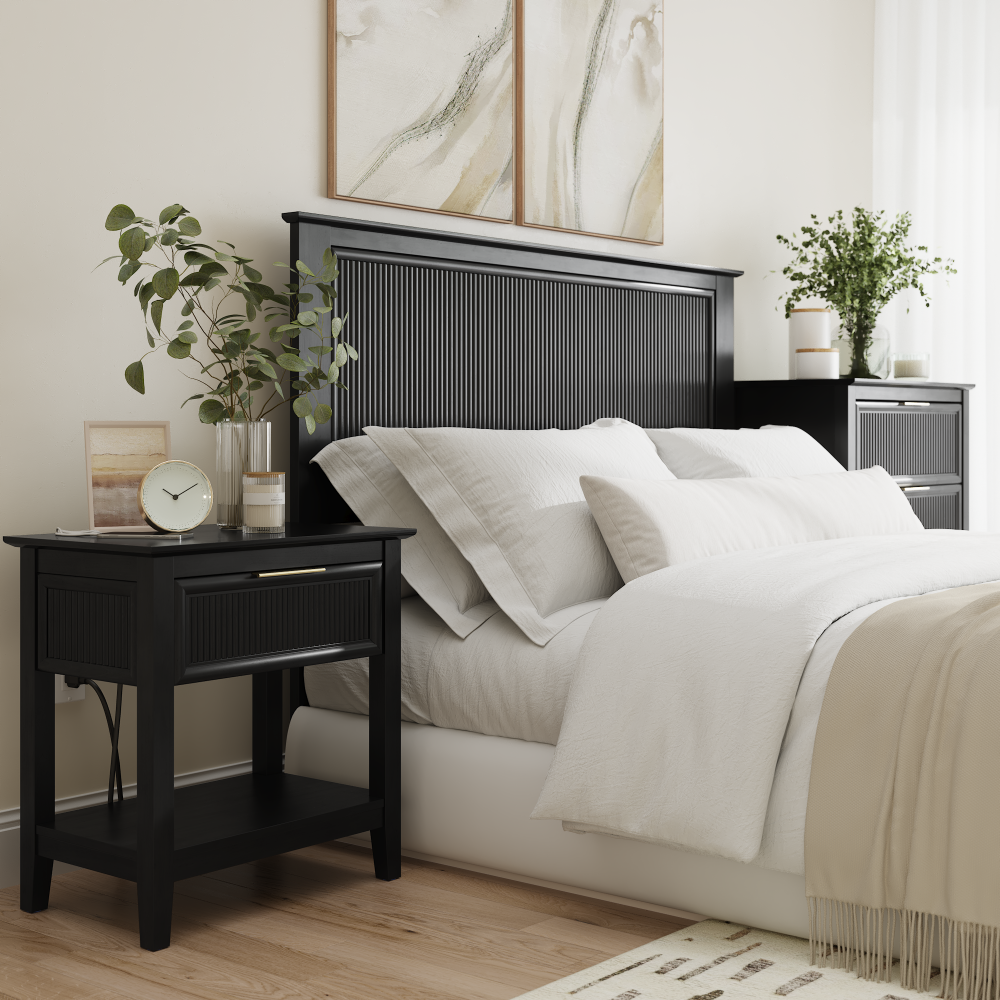 Shop Bush Home Camille Fluted 3 Drawer Dresser, Image 03, CMS130OB-03, #color_onyx birch