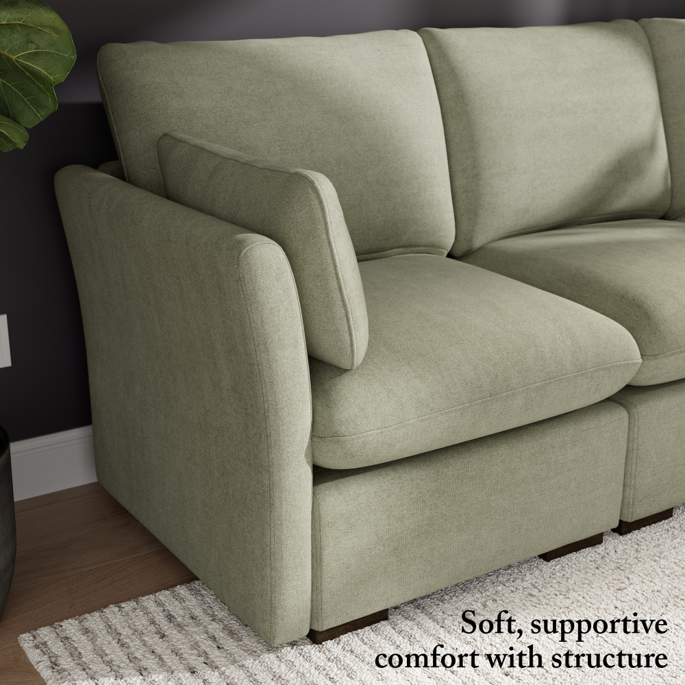 Shop Bush Home Sienna Modular Arm Set with Pillows, Image 04, SIG01USGW-03, #color_soft green