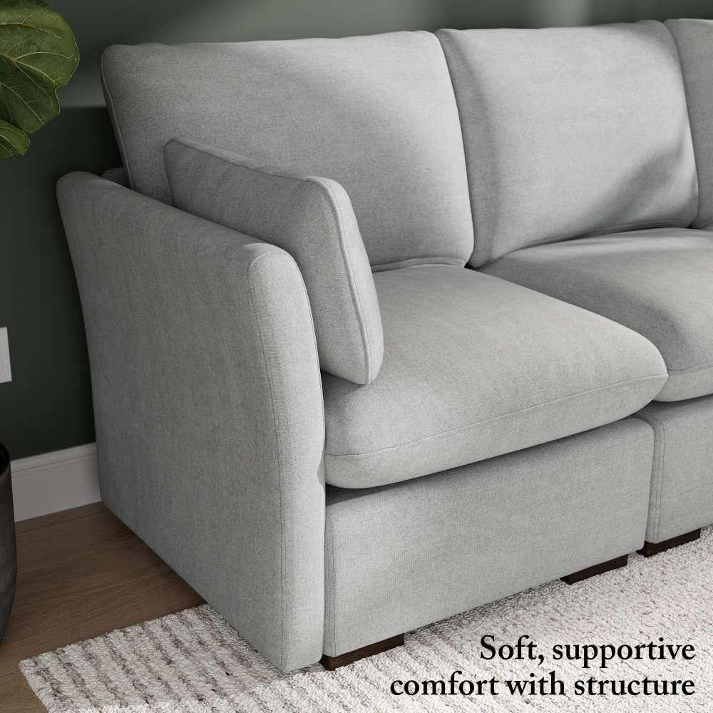 Shop Bush Home Sienna Modular Arm Set with Pillows, Image 04, SIG01UDGW-03, #color_dove gray