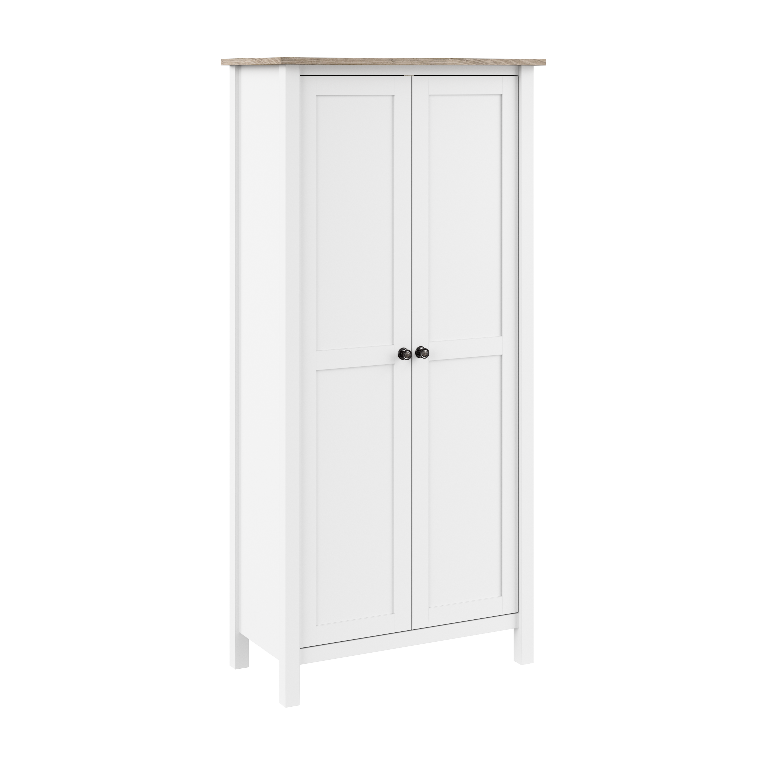 Shop Bush Furniture Mayfield Tall Storage Cabinet with Doors 02 MAS132GW2-03 #color_shiplap gray/pure white