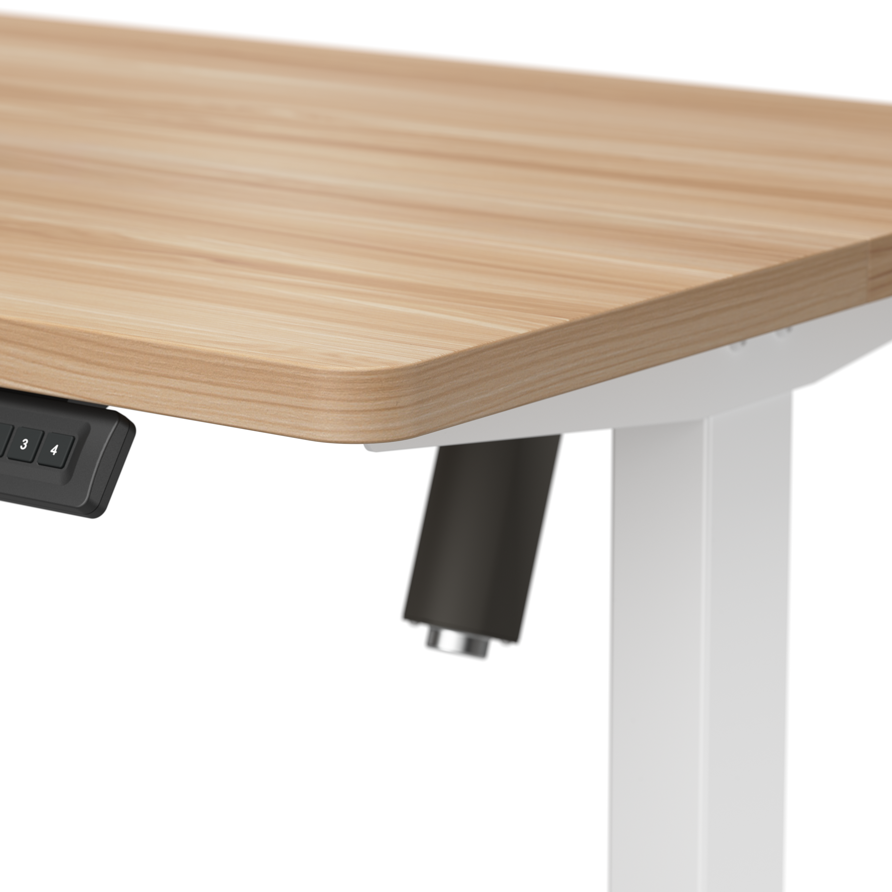 Shop Bush Furniture Energize 55W x 24D Electric Height Adjustable Standing Desk and Chair Set 09 EGZ001MAW #color_maple/white frame