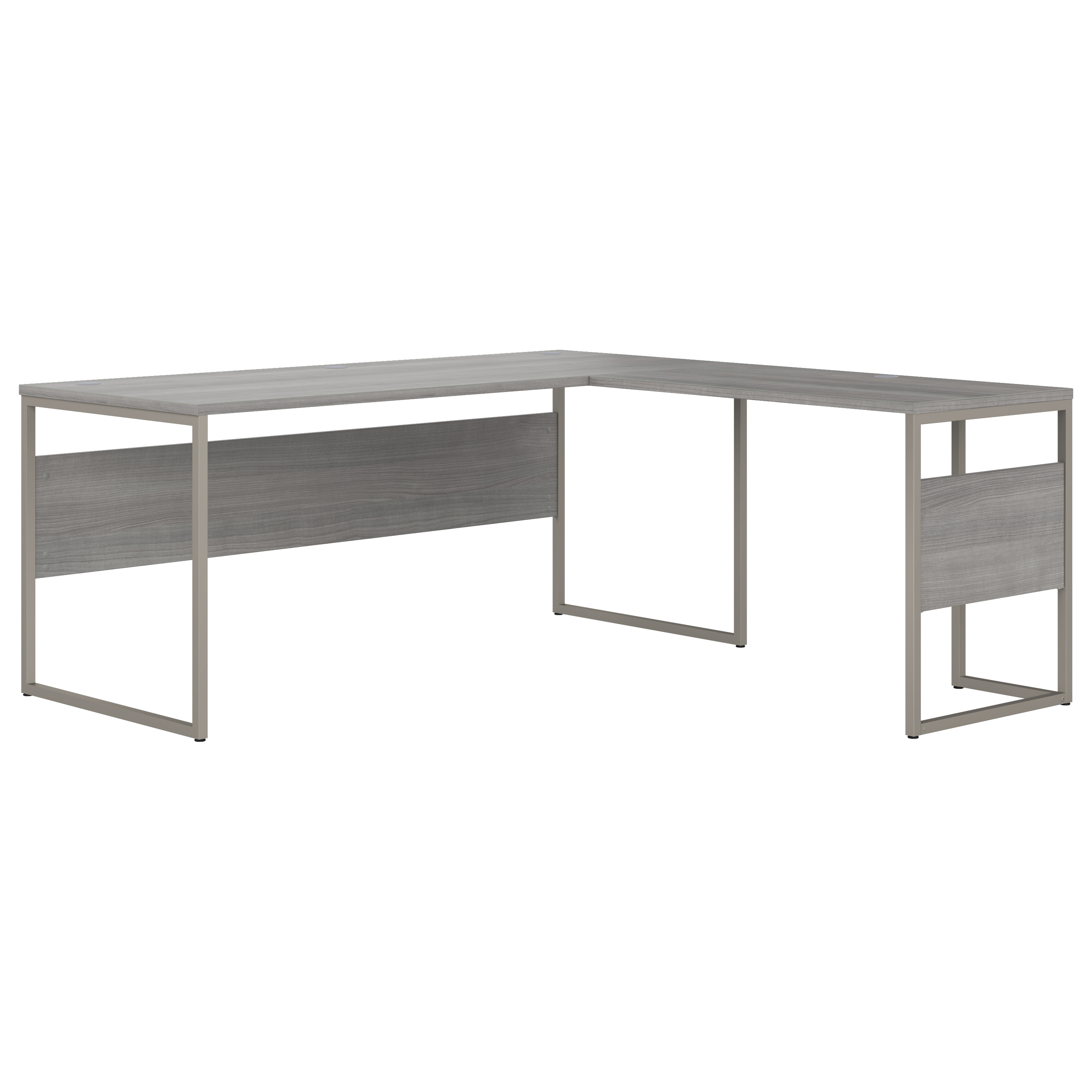 Shop Bush Business Furniture Hybrid 72W x 30D L Shaped Table Desk with Metal Legs 02 HYB026PG #color_platinum gray