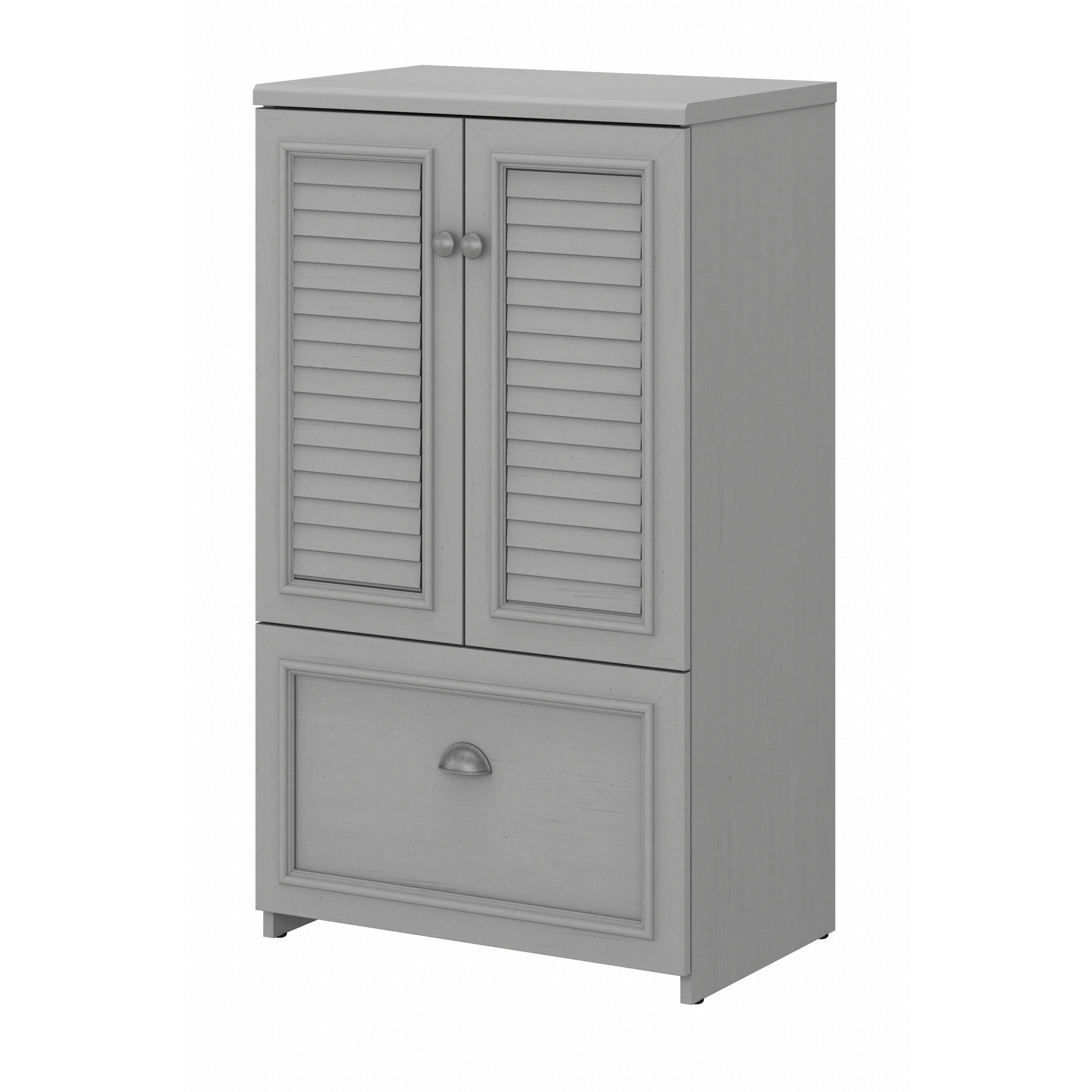 Shop Bush Furniture Fairview Shoe Storage Cabinet with Doors 02 FV020CG #color_cape cod gray