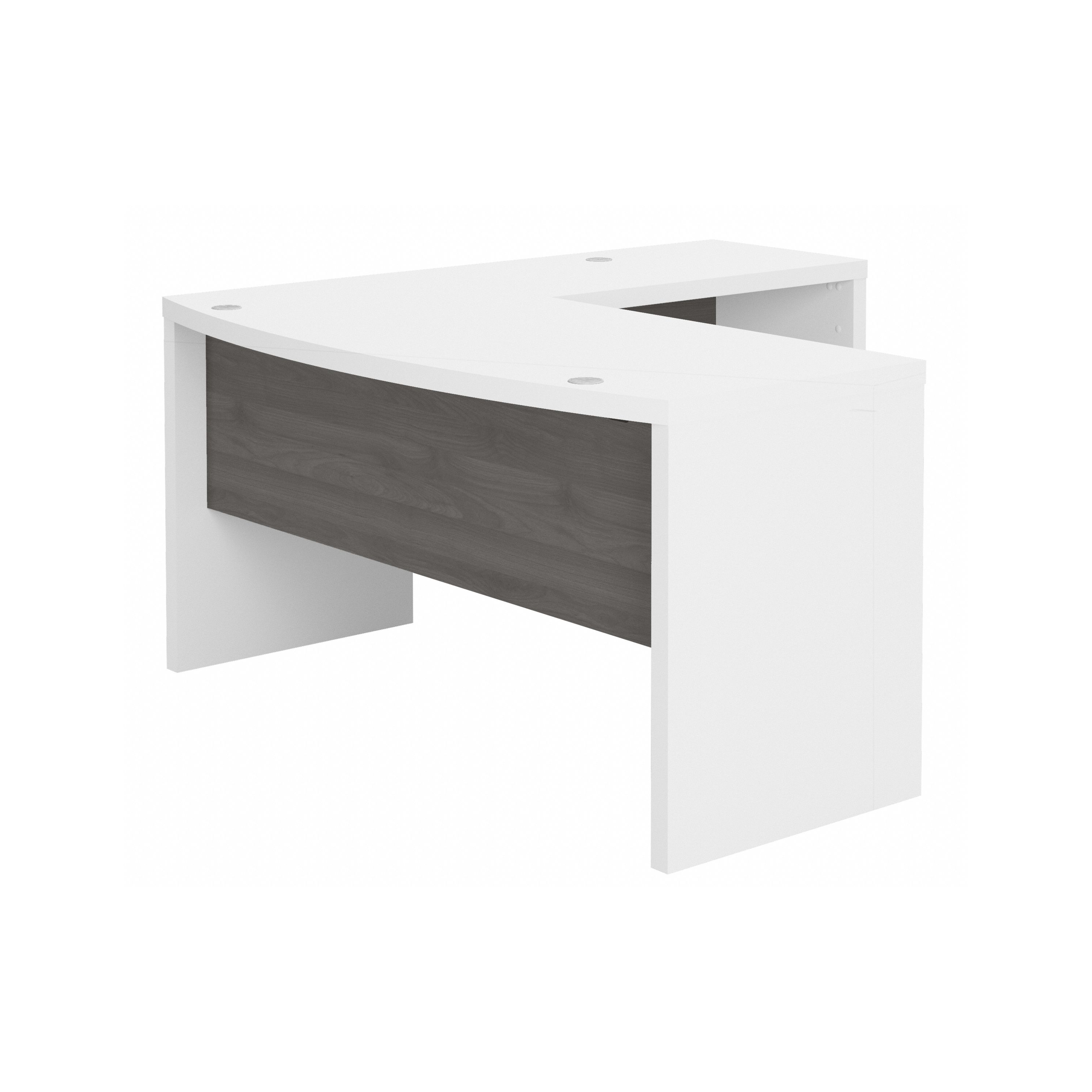 Shop Bush Business Furniture Echo L Shaped Bow Front Desk 02 ECH025WHMG #color_pure white/modern gray