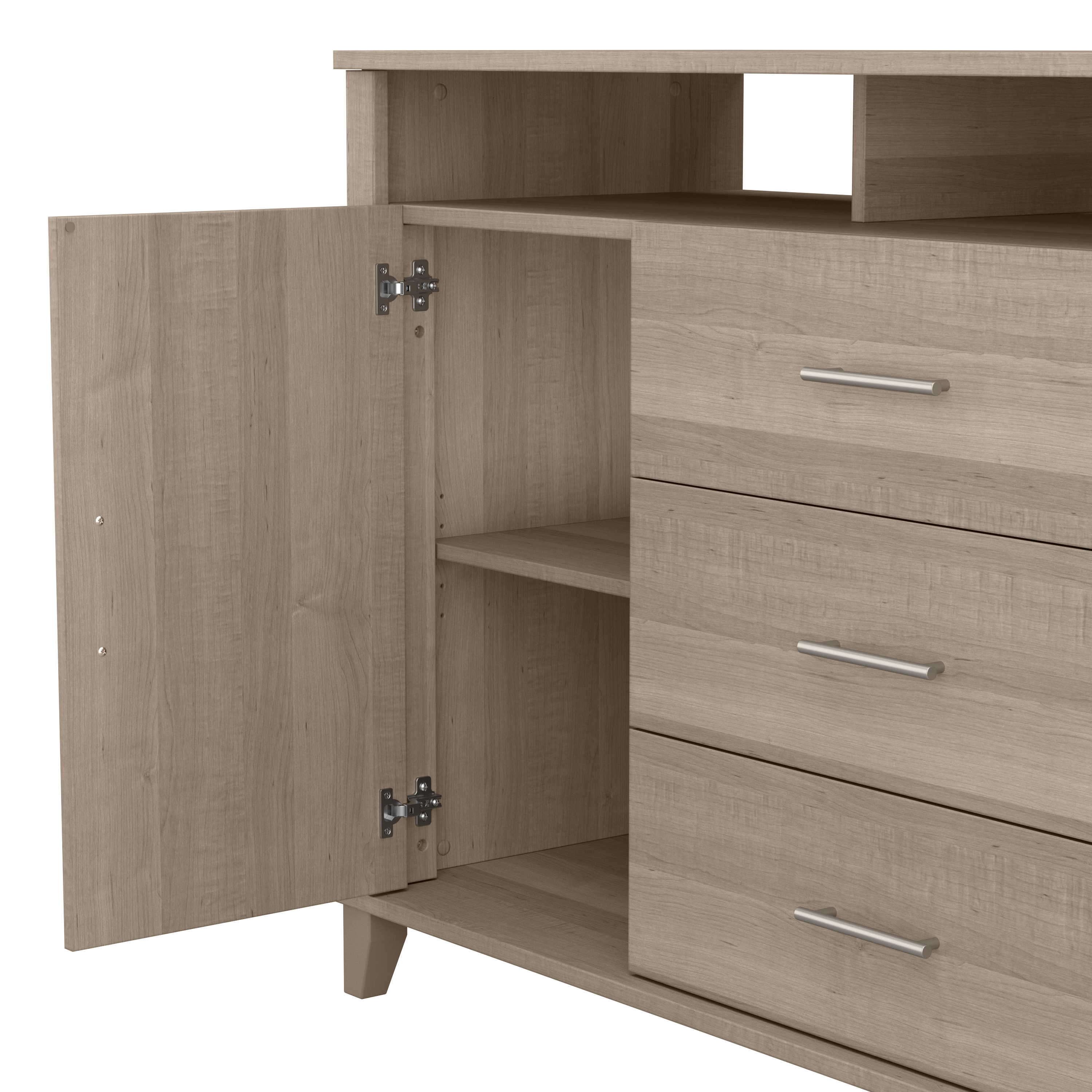 Shop Bush Furniture Somerset 3 Drawer Dresser and Bedroom TV Stand 04 STV148AGK #color_ash gray