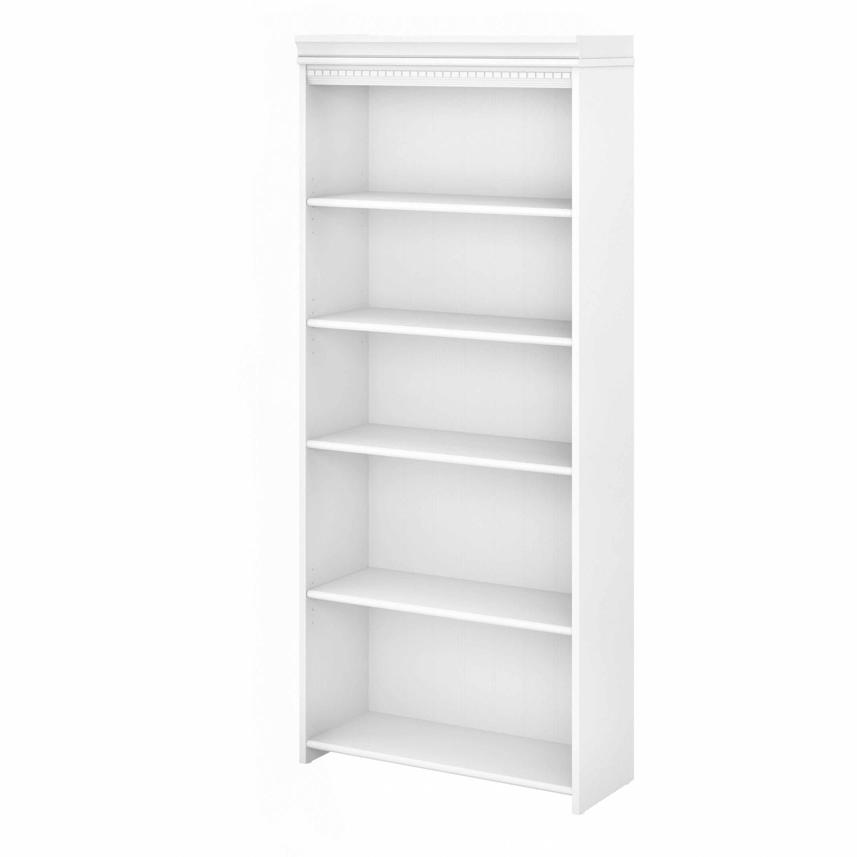 Shop Bush Furniture Fairview Tall 5 Shelf Bookcase 02 WC53665-03 #color_pure white