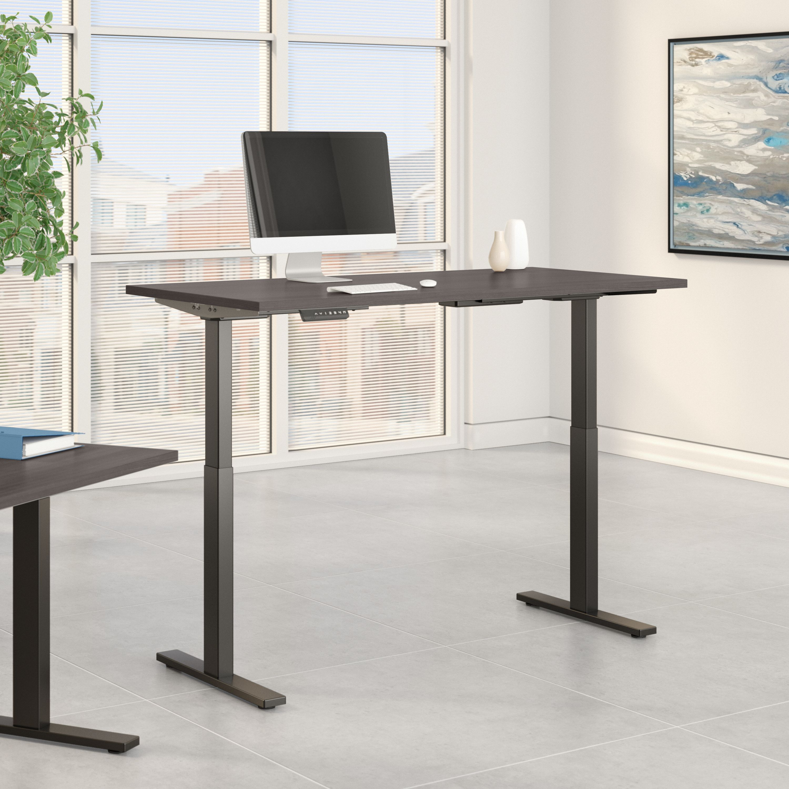 Shop Move 60 Series by Bush Business Furniture 72W x 30D Height Adjustable Standing Desk 01 M6S7230SGBK #color_storm gray/black powder coat