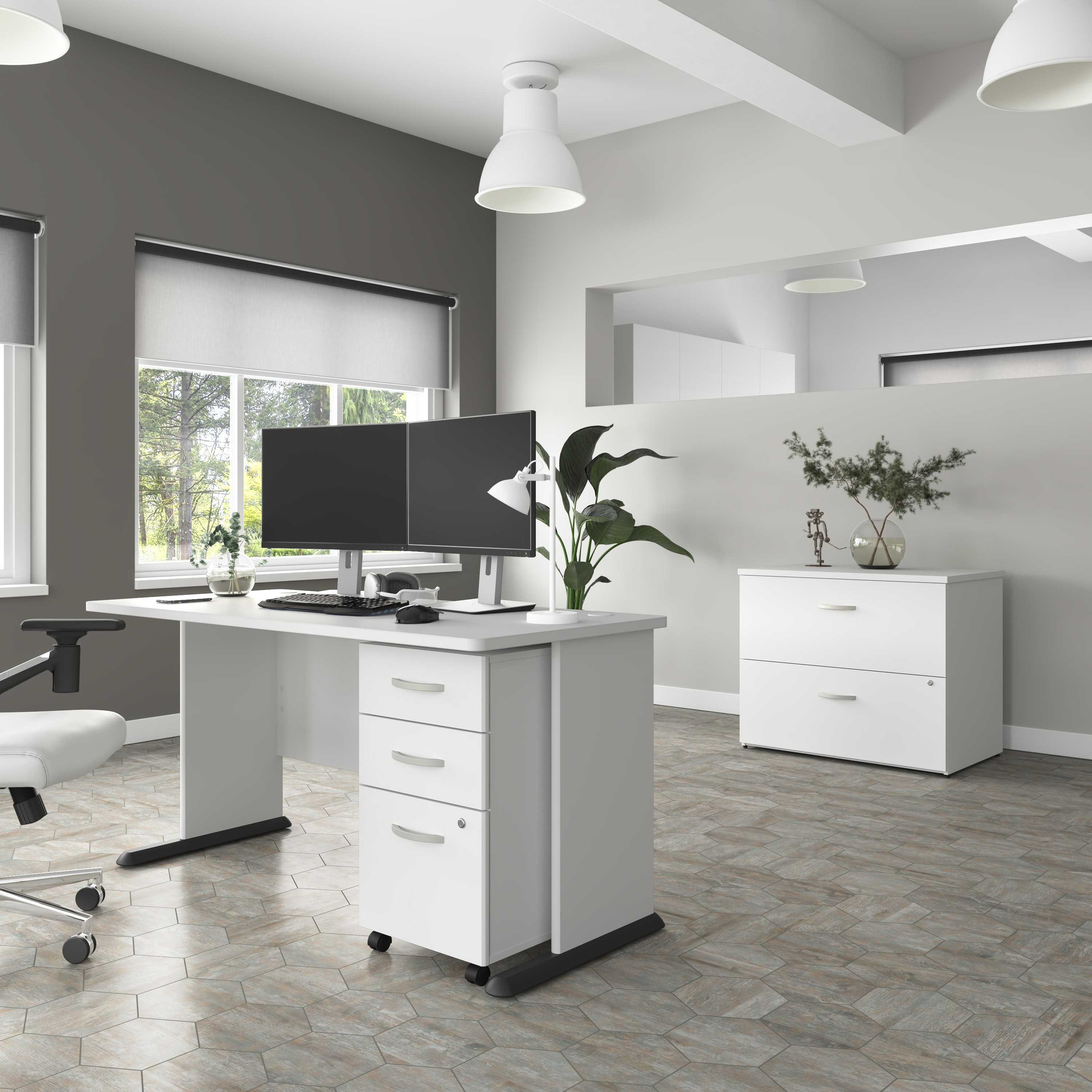 Shop Bush Business Furniture Studio A 60W Computer Desk 08 SDD160WH #color_white