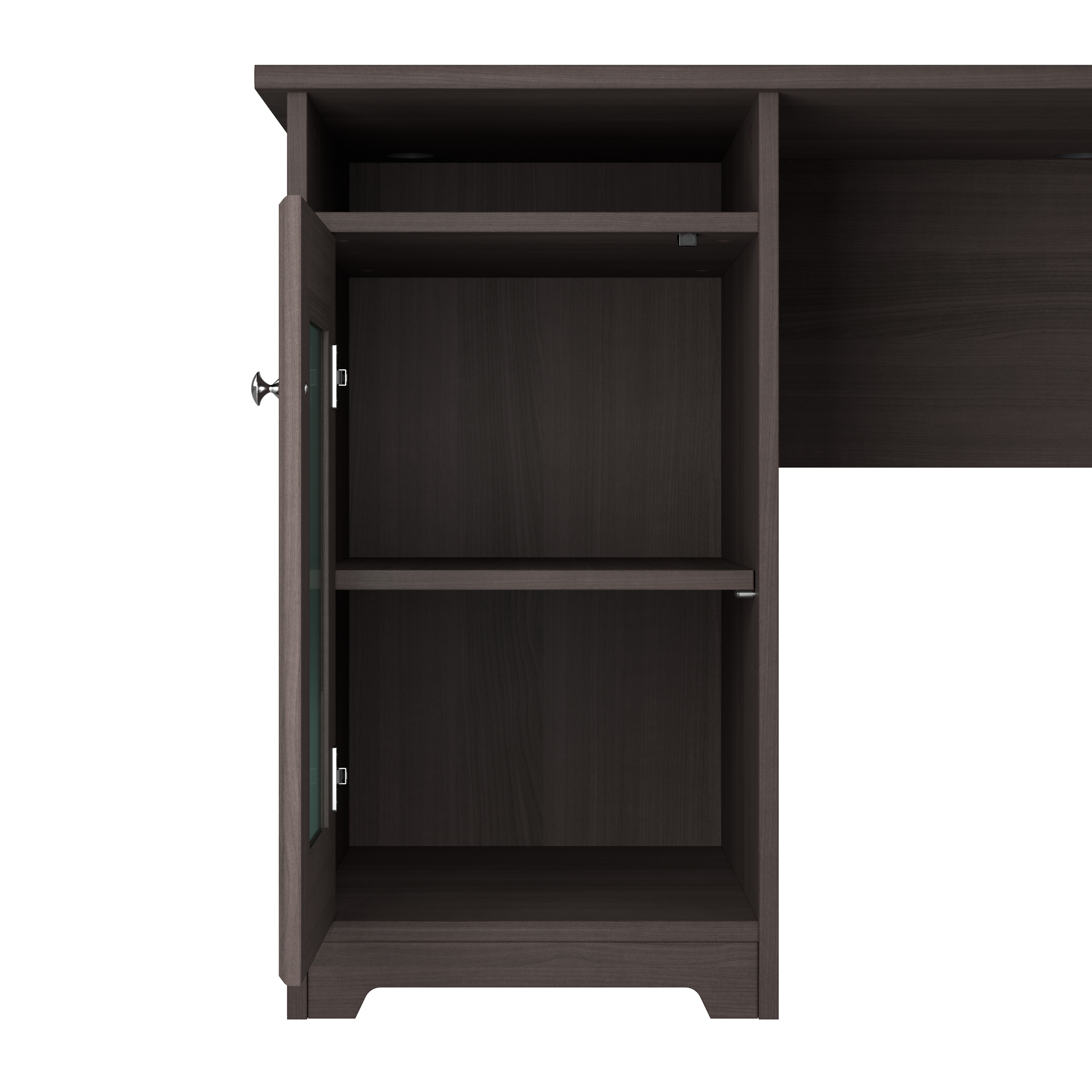 Shop Bush Furniture Cabot 60W L Shaped Computer Desk with Hutch and Small Storage Cabinet 07 CAB016HRG #color_heather gray