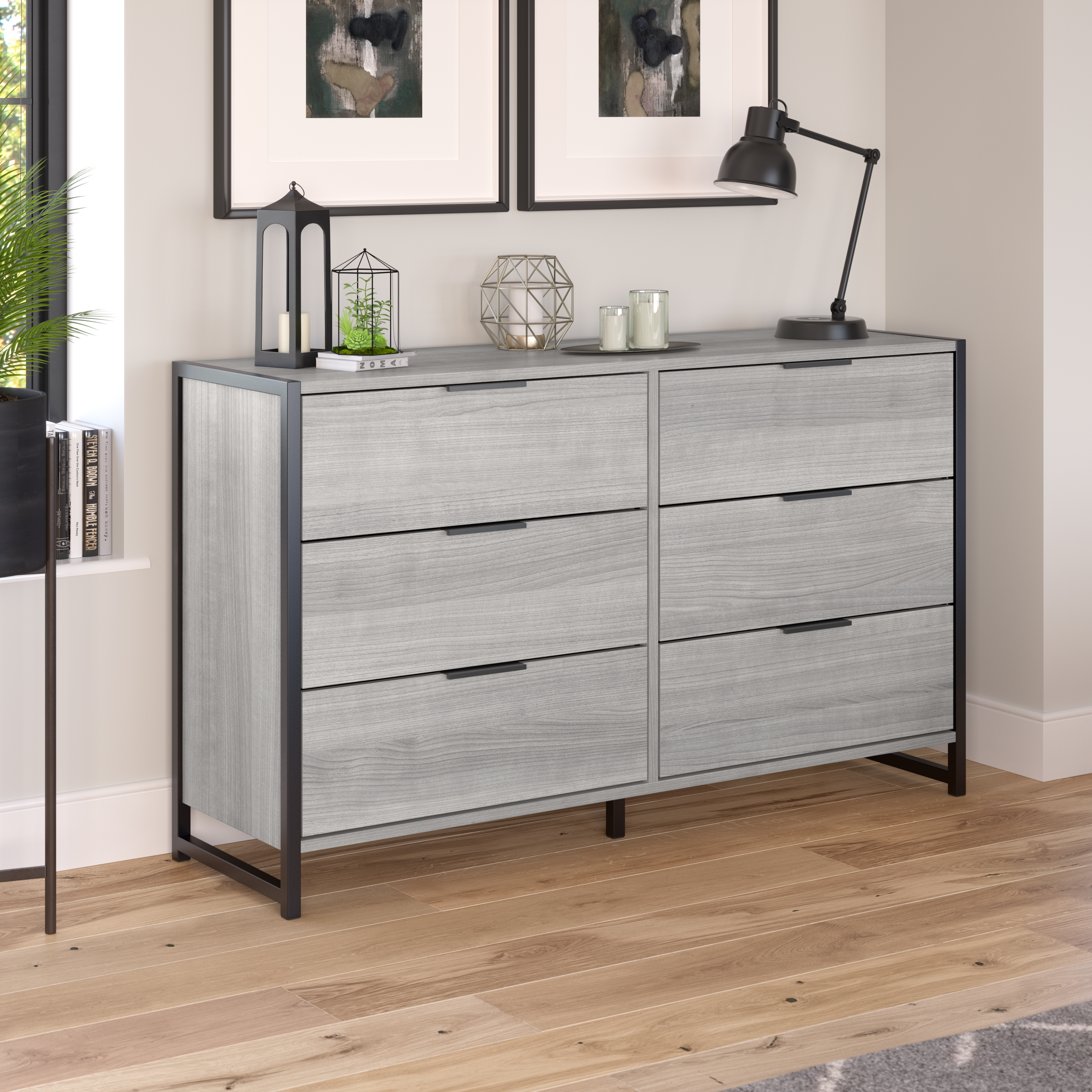 Shop Bush Furniture Atria 6 Drawer Dresser 01 ARS160PGK #color_platinum gray