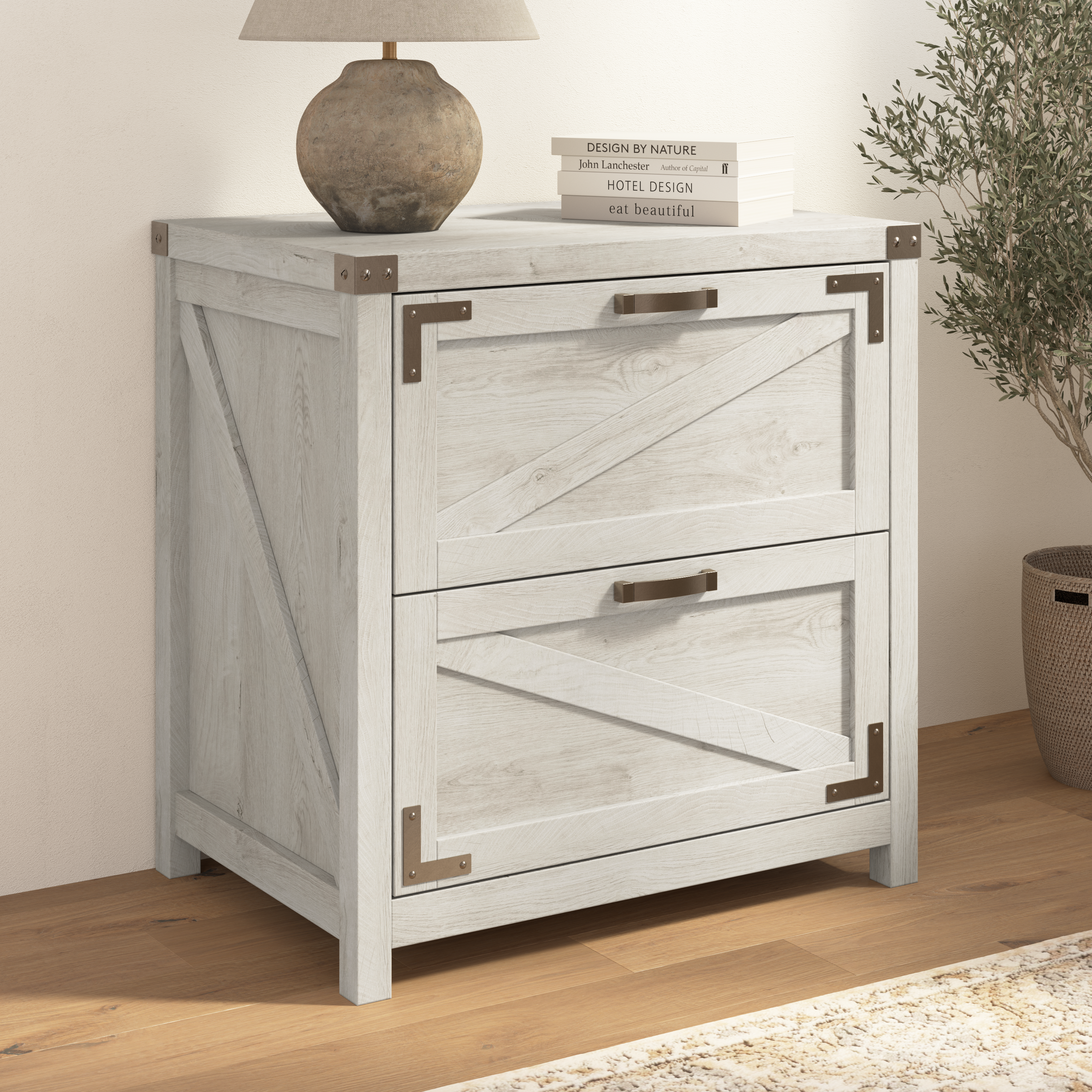 Shop Bush Furniture Knoxville 2 Drawer Lateral File Cabinet 01 CGF129CWH-03 #color_cottage white