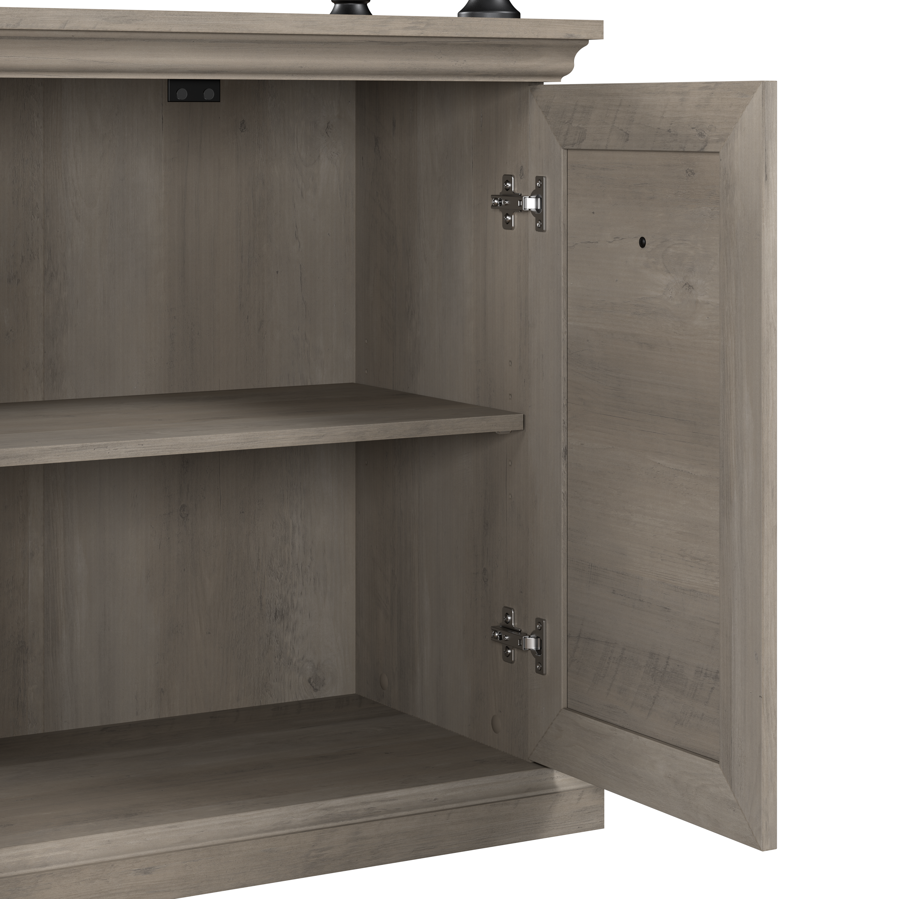 Shop Bush Furniture Coliseum 60W Designer Desk with Set of Two Bookcases with Doors 03 CSM004DG #color_driftwood gray
