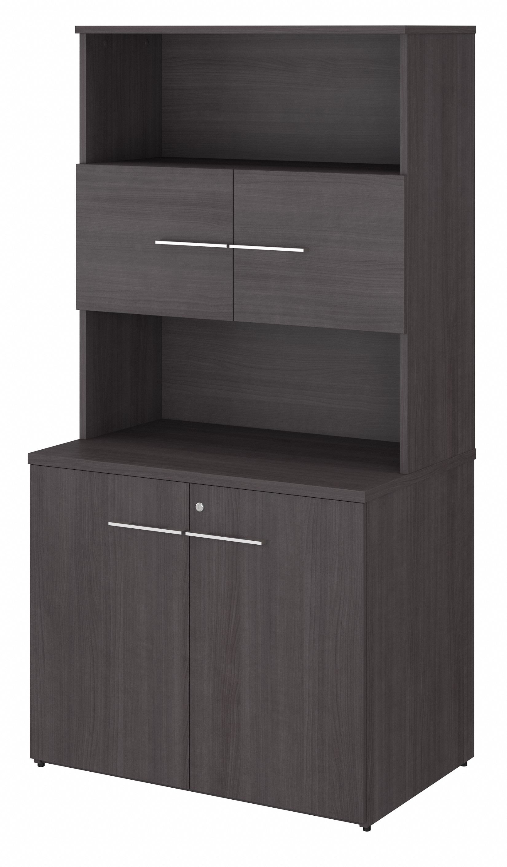 Shop Bush Business Furniture Office 500 36W Tall Storage Cabinet with Doors and Shelves 02 OF5008SGSU #color_storm gray