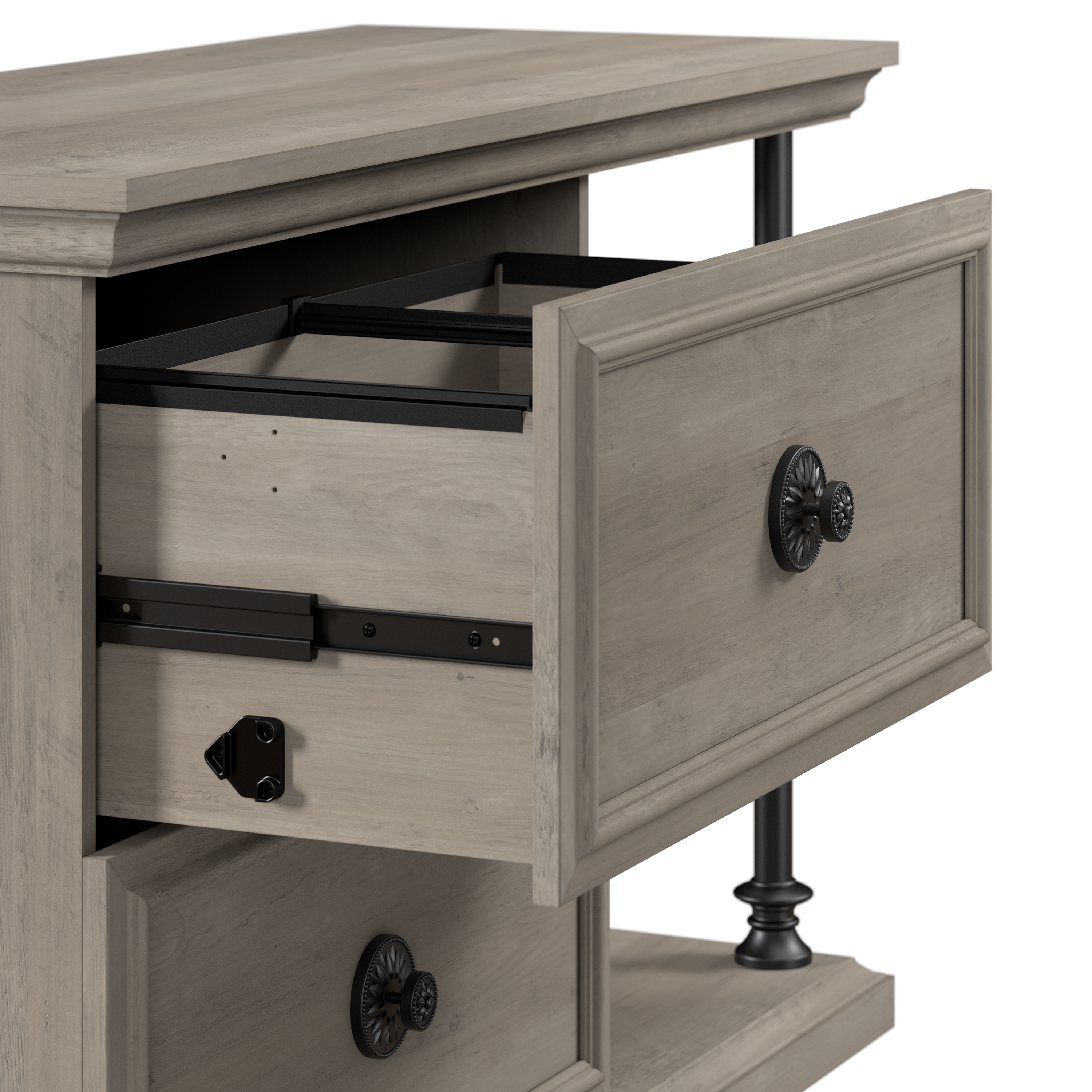 Shop Bush Furniture Coliseum Lateral File Cabinet with Shelves 03 CSF147DG-03 #color_driftwood gray