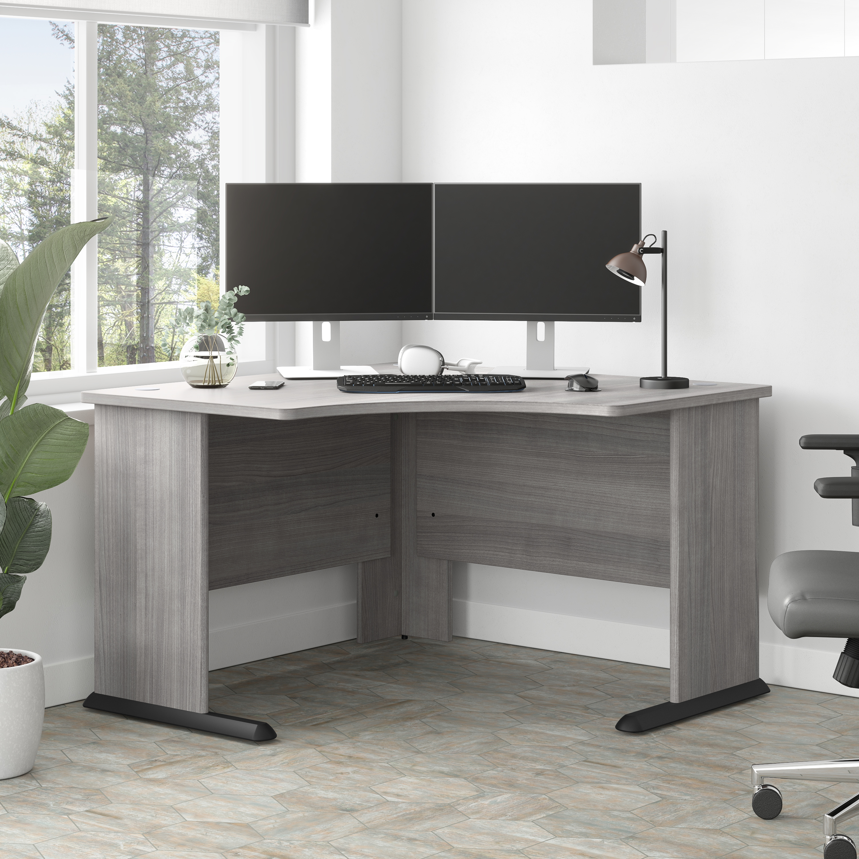 Shop Bush Business Furniture Studio A 48W Corner Computer Desk 01 SDD148PG #color_platinum gray