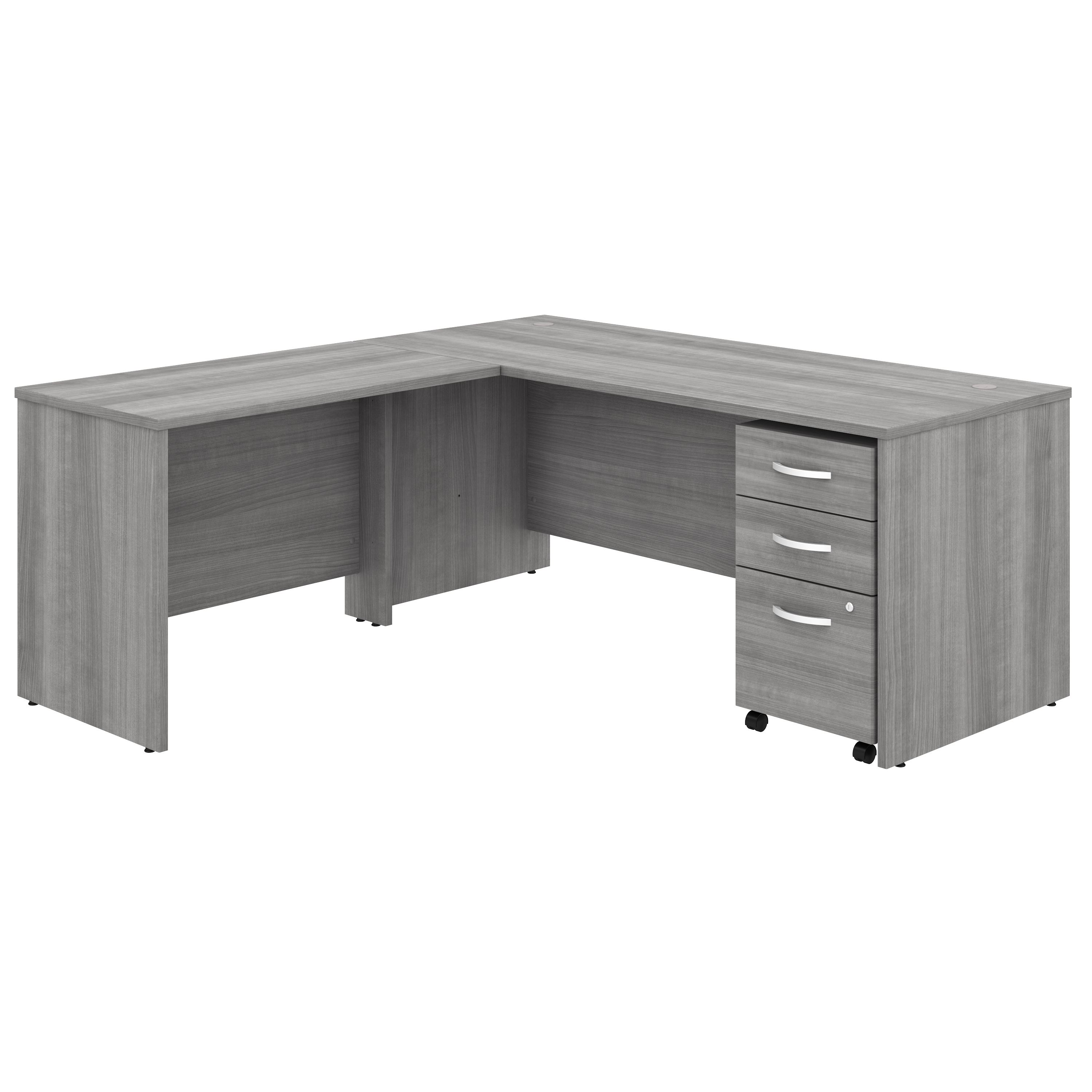Shop Bush Business Furniture Studio C 72W x 30D L Shaped Desk with Mobile File Cabinet and 42W Return 02 STC007PGSU #color_platinum gray
