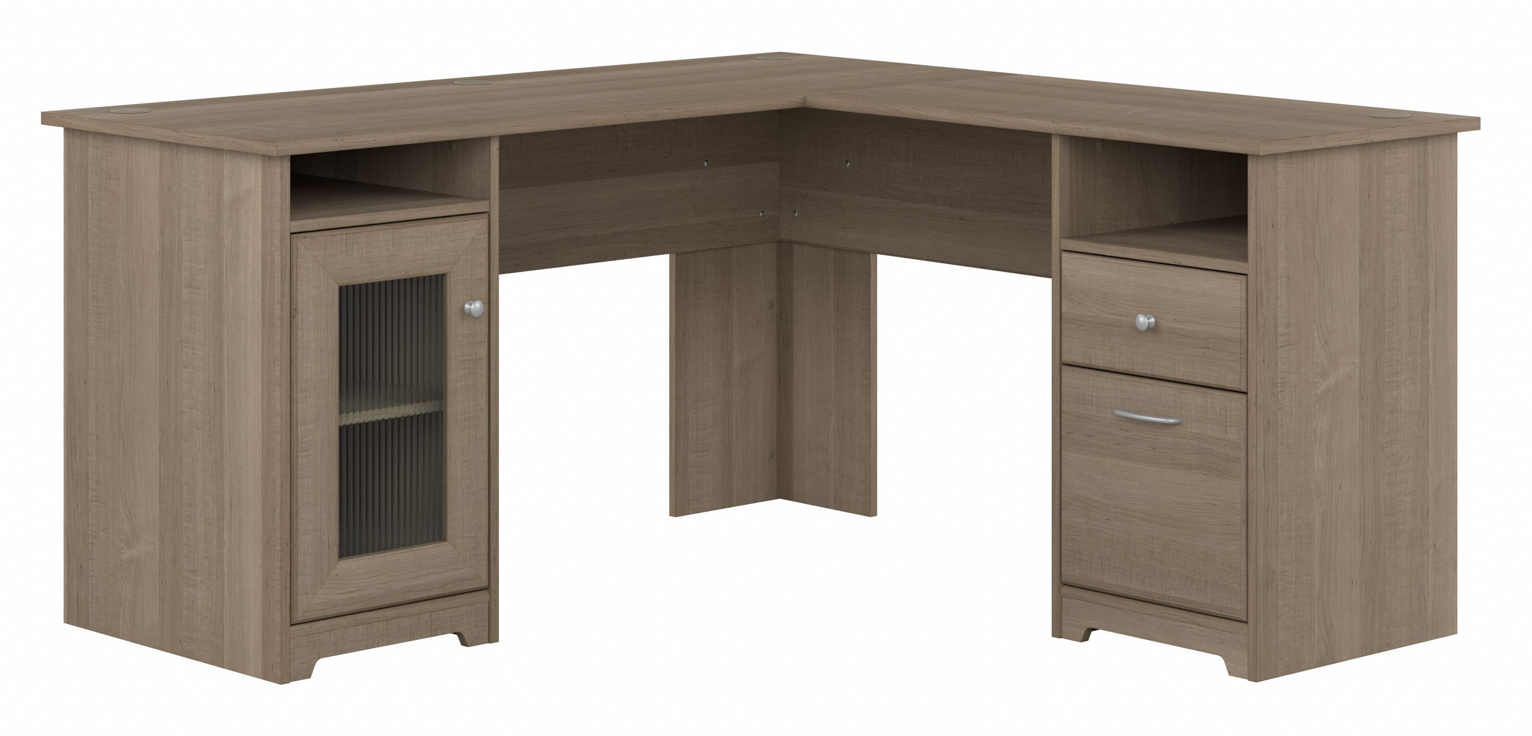 Shop Bush Furniture Cabot 60W L Shaped Computer Desk with Storage 02 WC31230K #color_ash gray