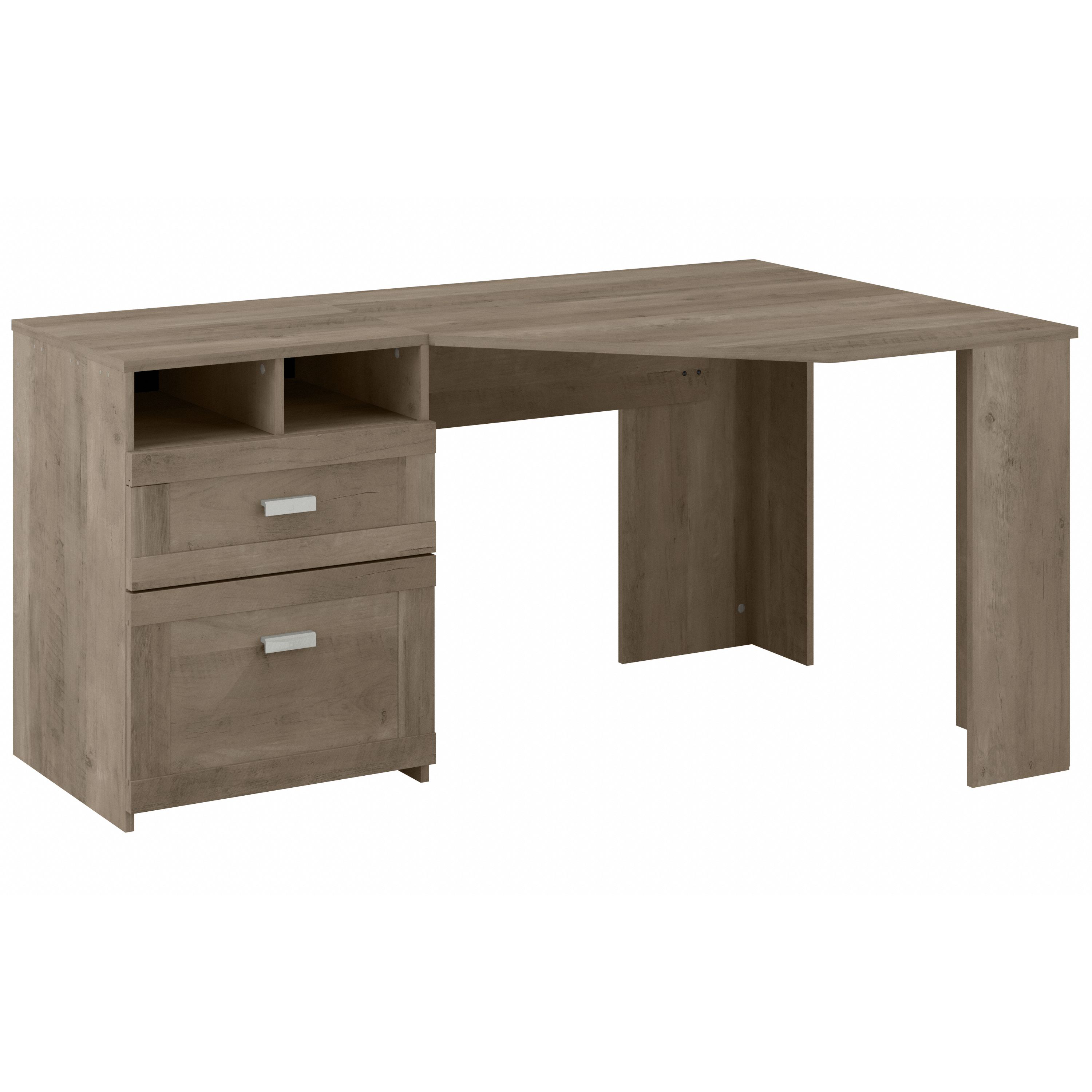 Shop Bush Furniture Wheaton 60W Reversible Corner Desk with Storage 02 MY72213-03 #color_driftwood gray