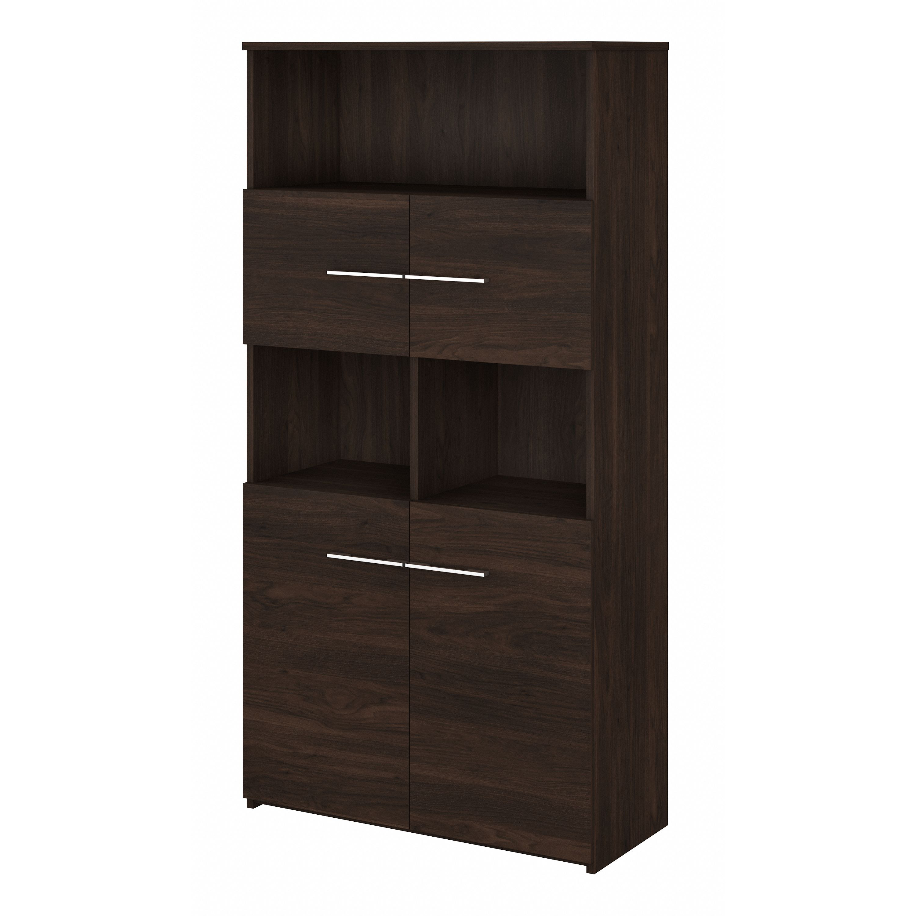 Shop Bush Business Furniture Office 500 5 Shelf Bookcase with Doors 02 OFB136BW #color_black walnut