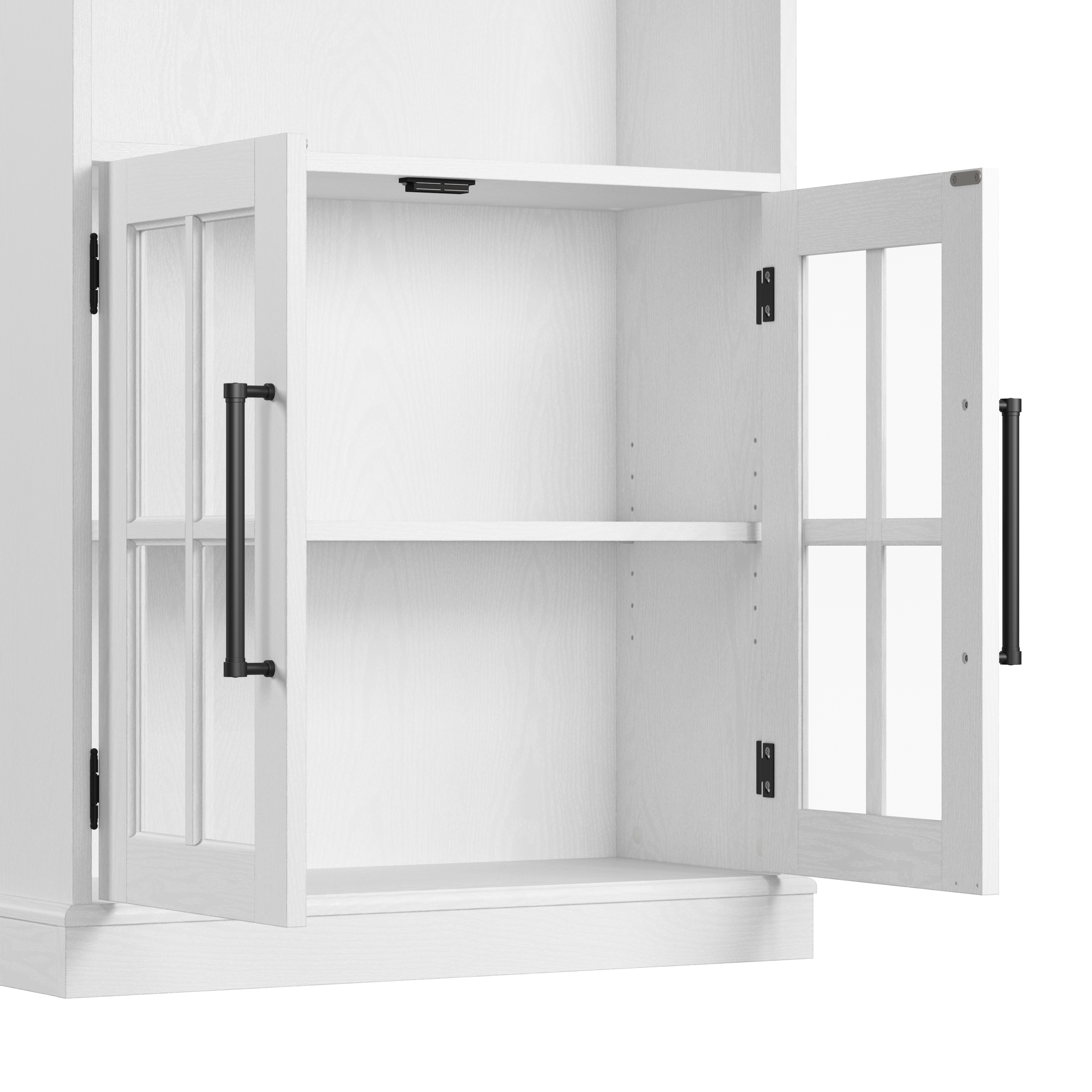 Shop Bush Furniture Westbrook 5 Shelf Bookcase with Glass Doors - Set of 2 03 WBK001WAS #color_white ash
