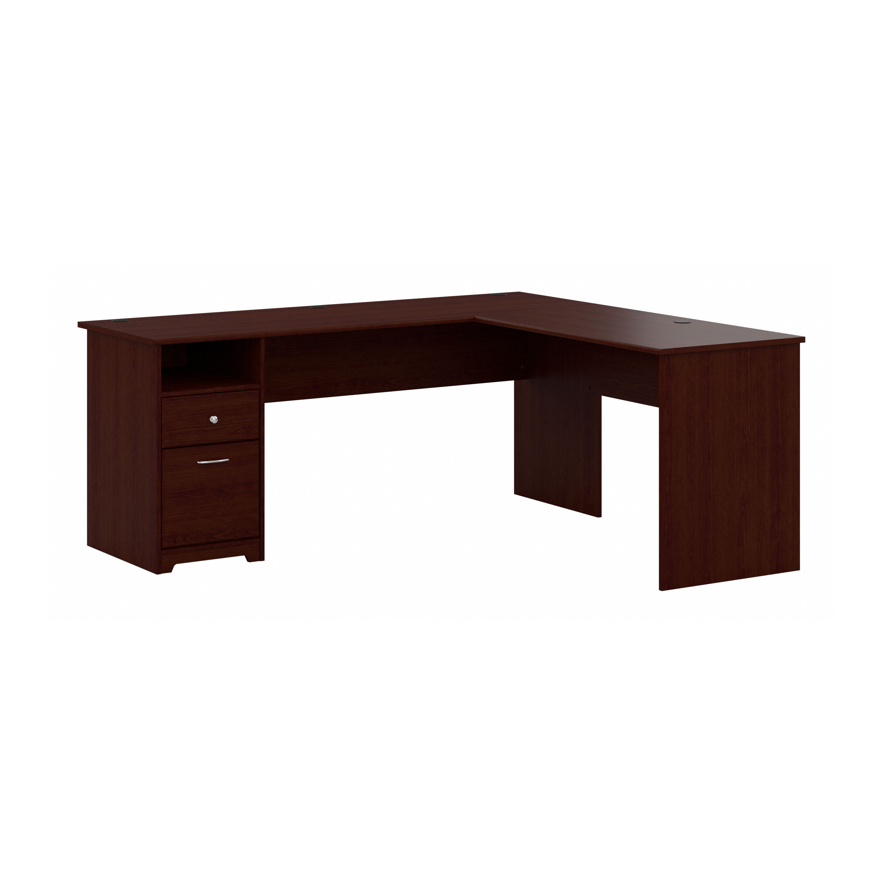 Shop Bush Furniture Cabot 72W L Shaped Computer Desk with Drawers 02 CAB051HVC #color_harvest cherry