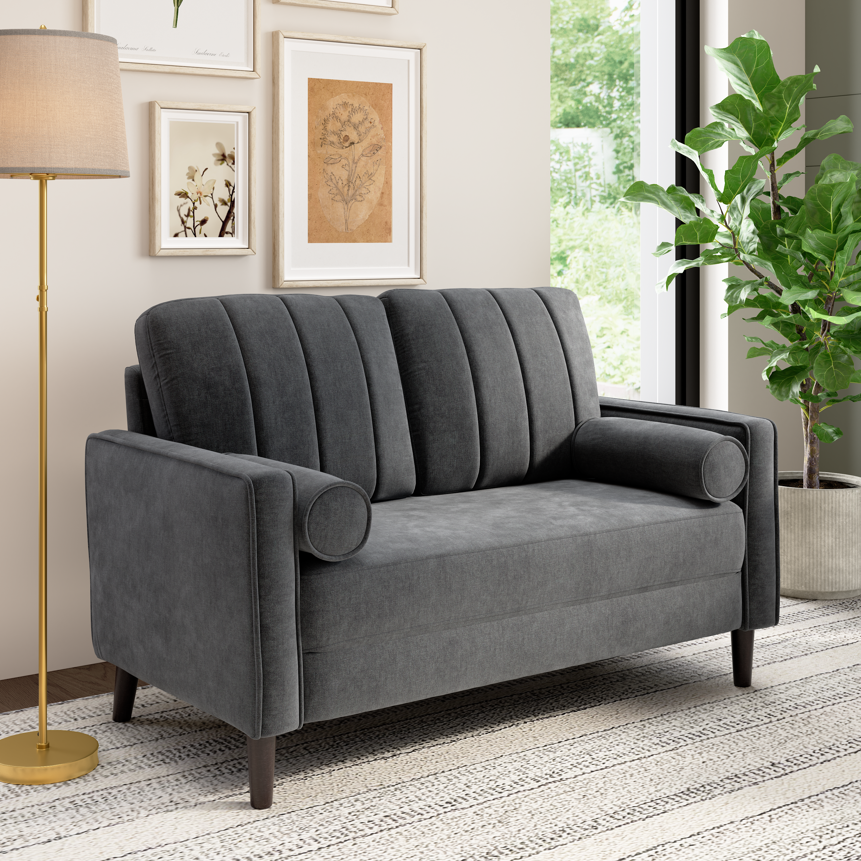 Shop Bush Home Max 54W Loveseat MXJ154IGC-03 2 #color_iron gray chenille fabric
