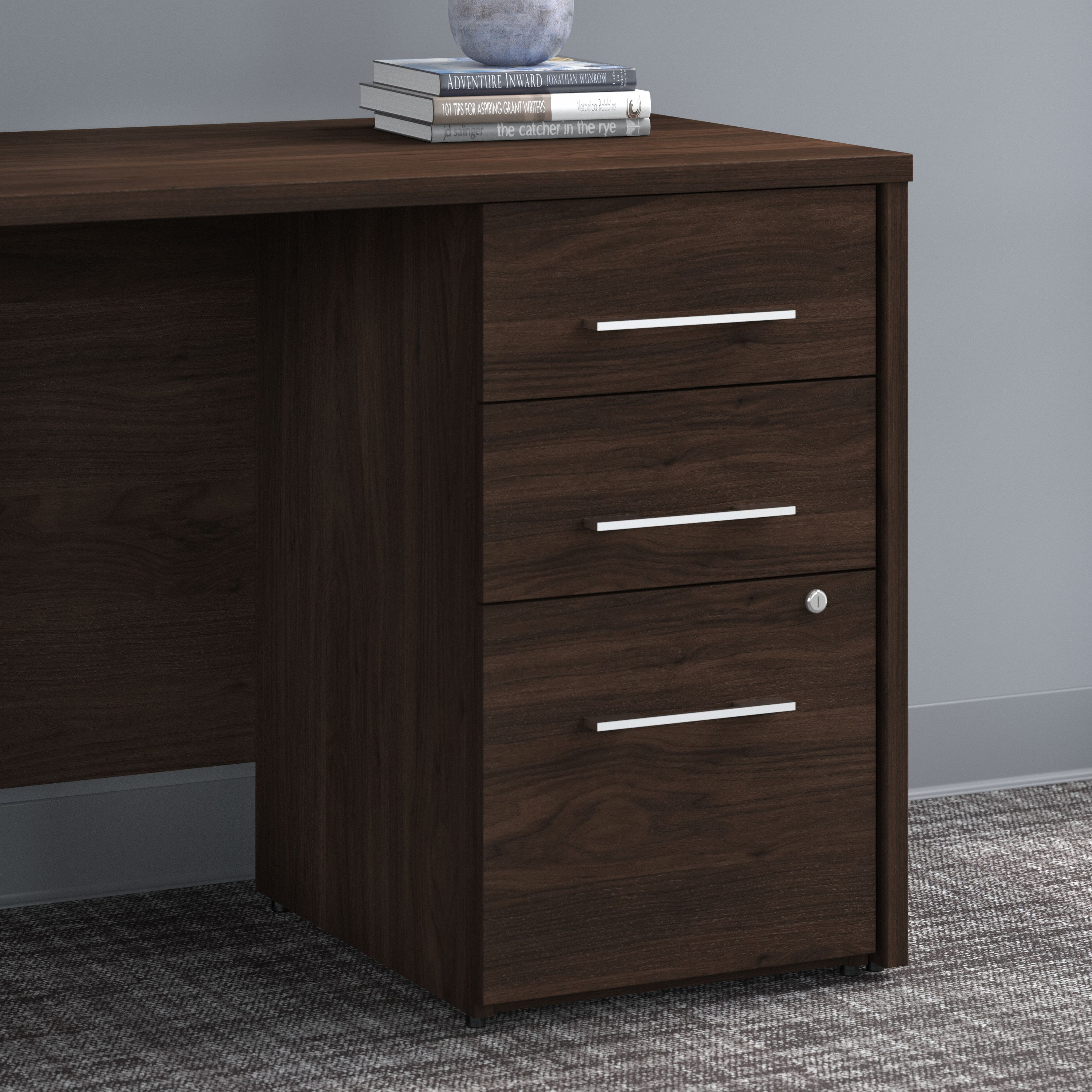 Shop Bush Business Furniture Office 500 16W 3 Drawer File Cabinet - Assembled 01 OFF116BWSU #color_black walnut