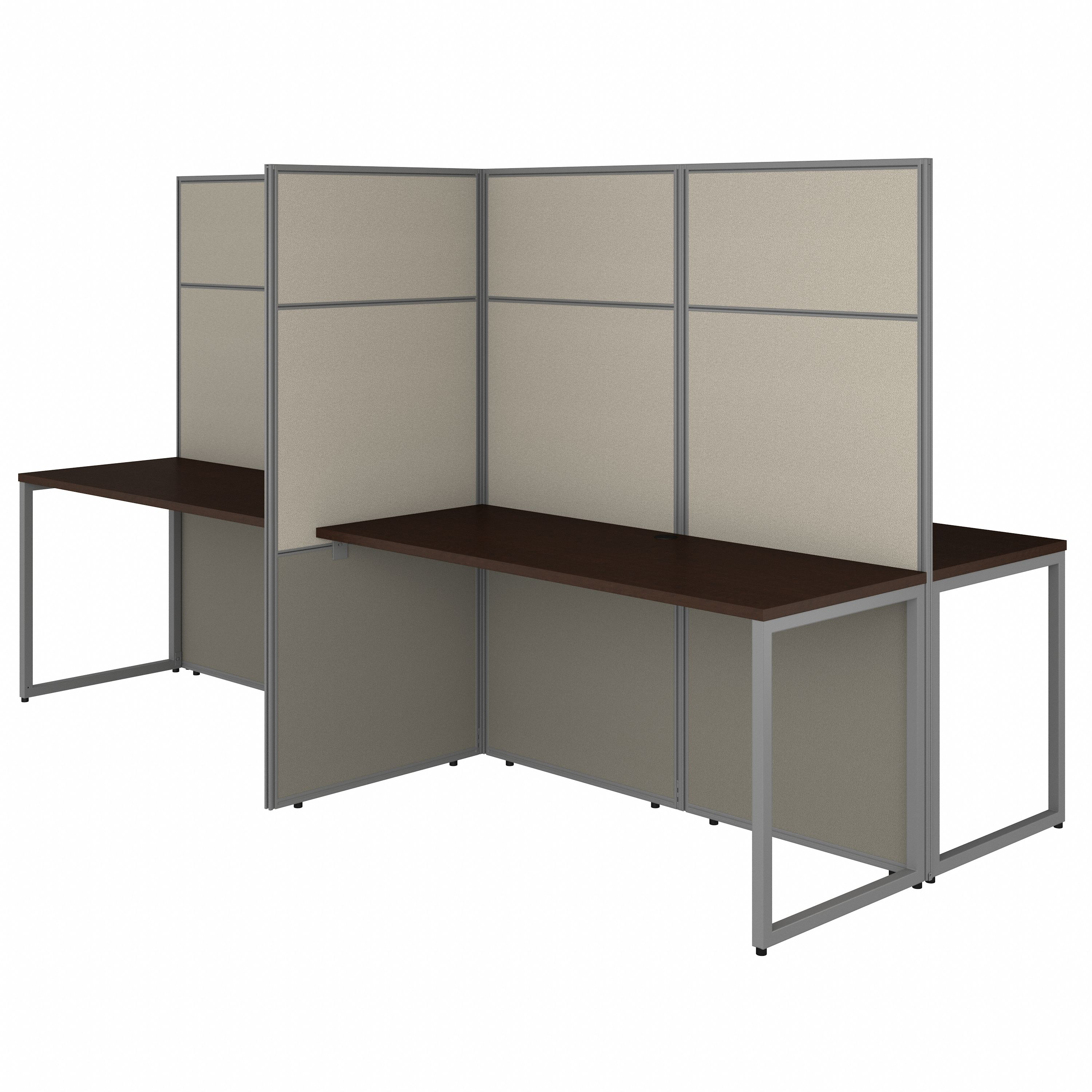 Shop Bush Business Furniture Easy Office 60W 4 Person Cubicle Desk Workstation with 66H Panels 02 EODH660MR-03K #color_mocha cherry