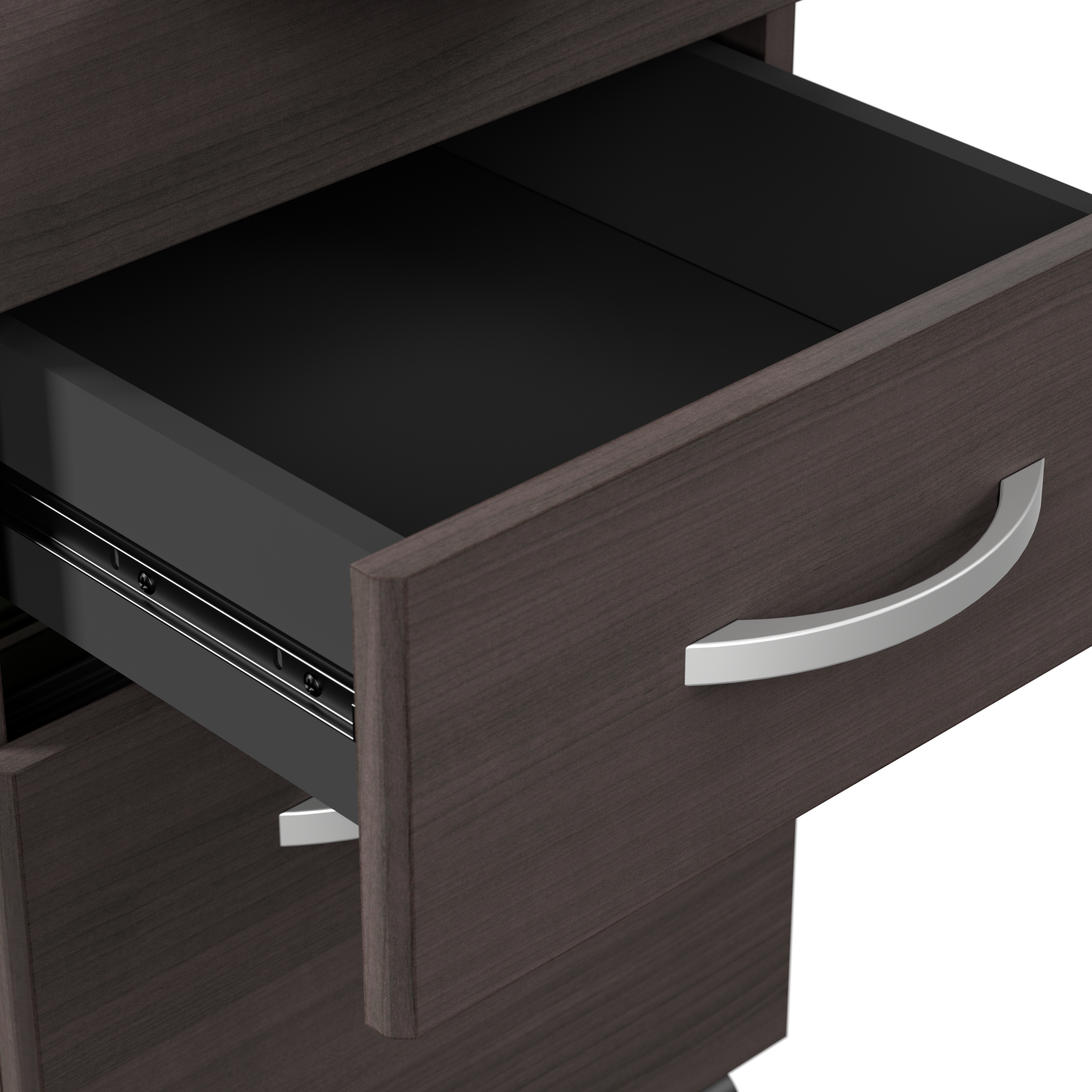 Shop Bush Business Furniture Arrive 72W x 72D L Shaped Reception Desk with Counter and Mobile File Cabinet 04 ARV010SG #color_storm gray